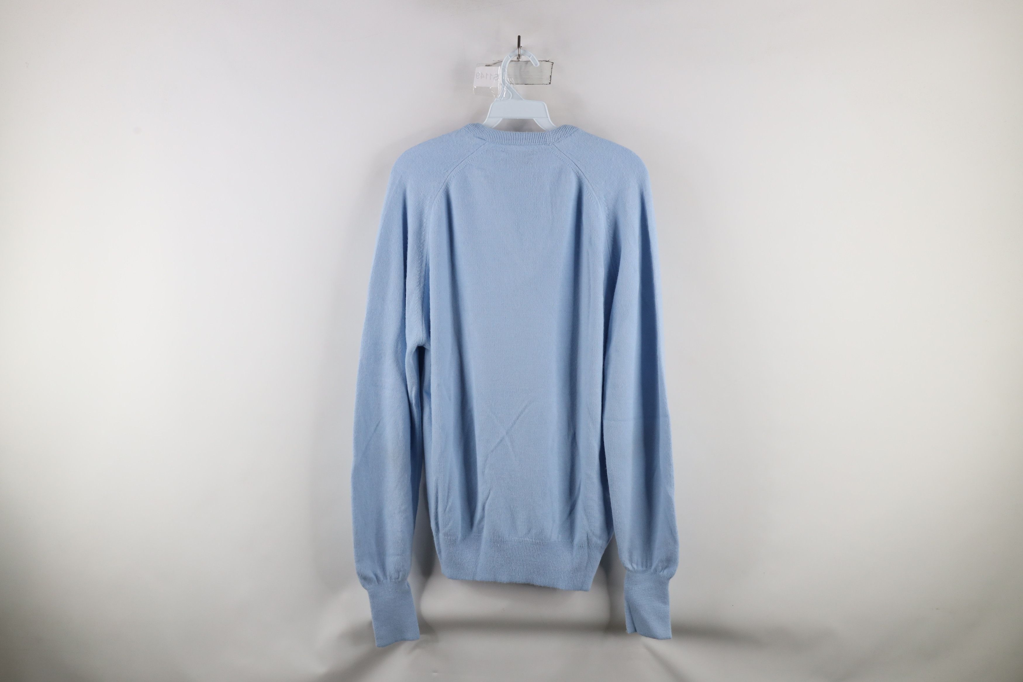 Vintage Vintage 70s Streetwear Blank Knit Sweater Carolina Blue USA Size US XL / EU 56 / 4 - 8 Thumbnail