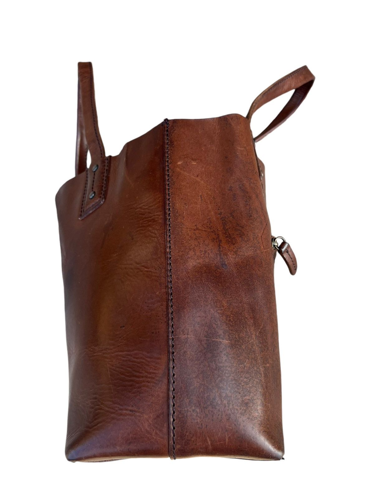Japanese Brand × Leather Vintage DAKOTA Japan Patina Solid Leather Tote Bag Size ONE SIZE - 13 Thumbnail