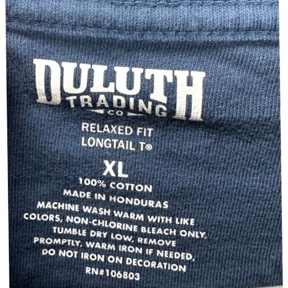 Duluth Trading Company Duluth Trading Co. Longtail T Shirt Men XL Blue Spell Out Beaver Graphic Print Crew Neck Long Sleeve Relaxed Fit NEW Size US XL / EU 56 / 4 - 4 Thumbnail