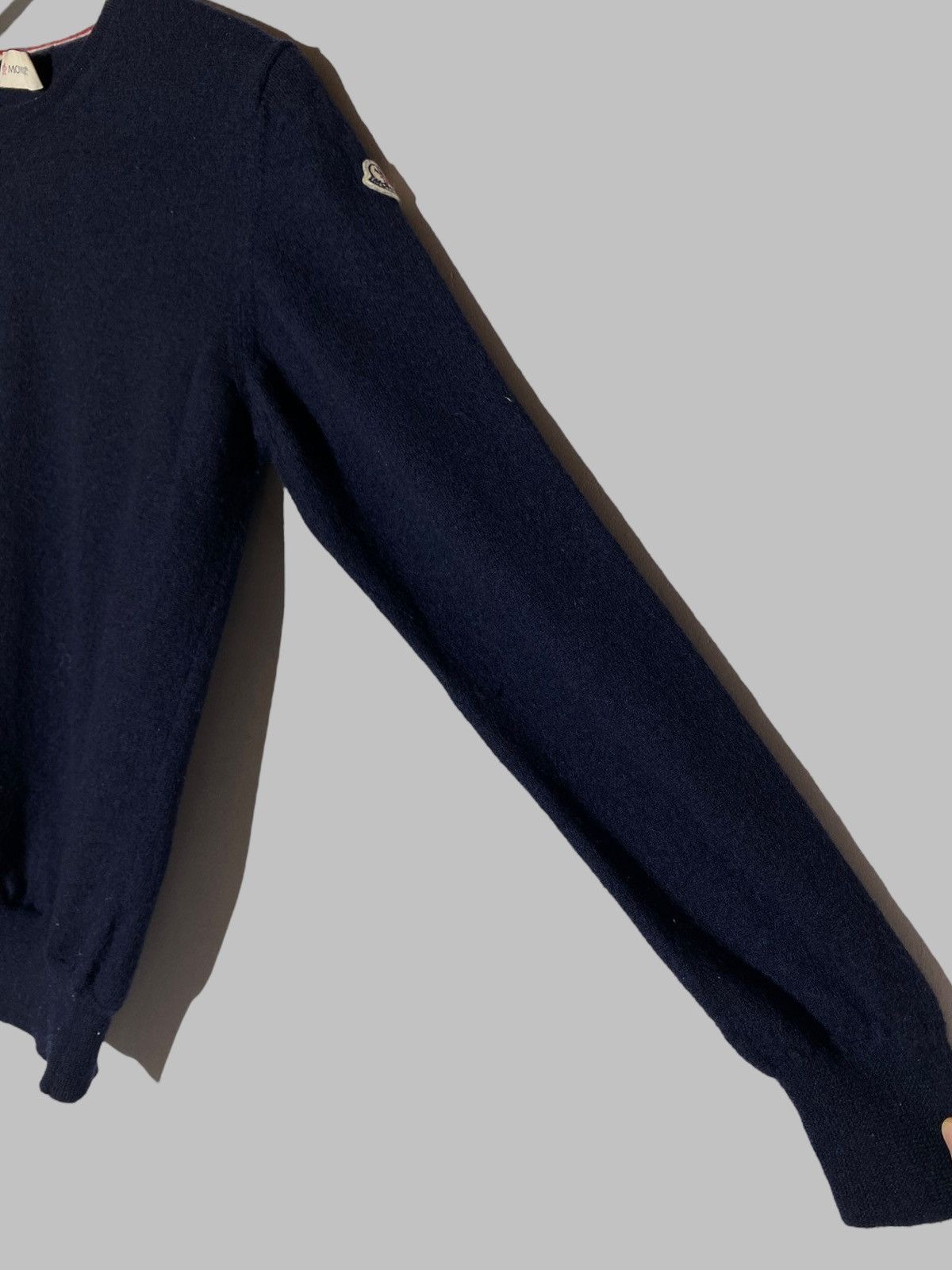 Moncler Moncler Navy Blue Wool Sweater Patch Logo Size US XS / EU 42 / 0 - 9 Thumbnail