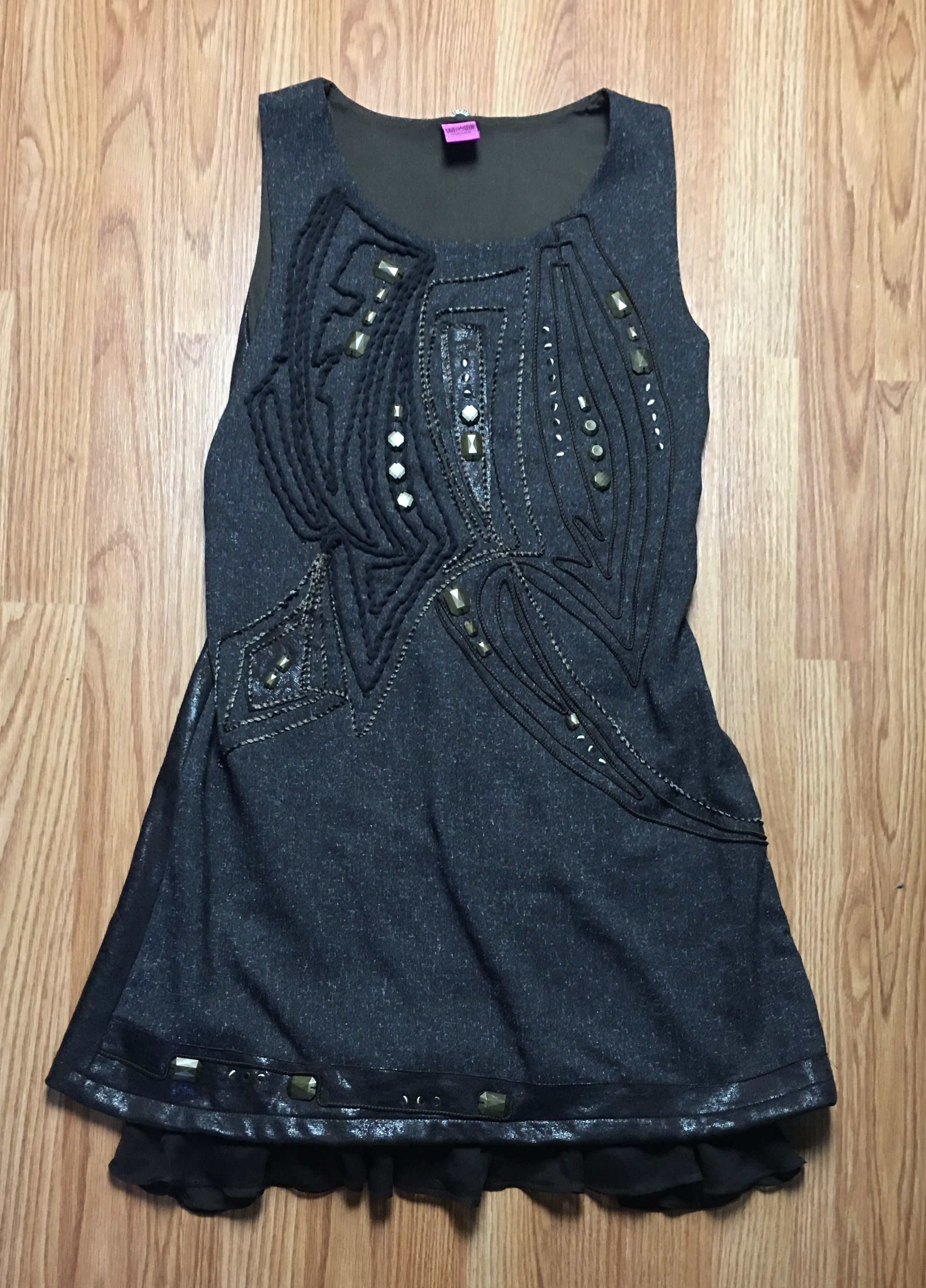 Designer Save the Queen Dress Metal Beaded Embroidery XL Size XL / US 12-14 / IT 48-50 - 7 Thumbnail