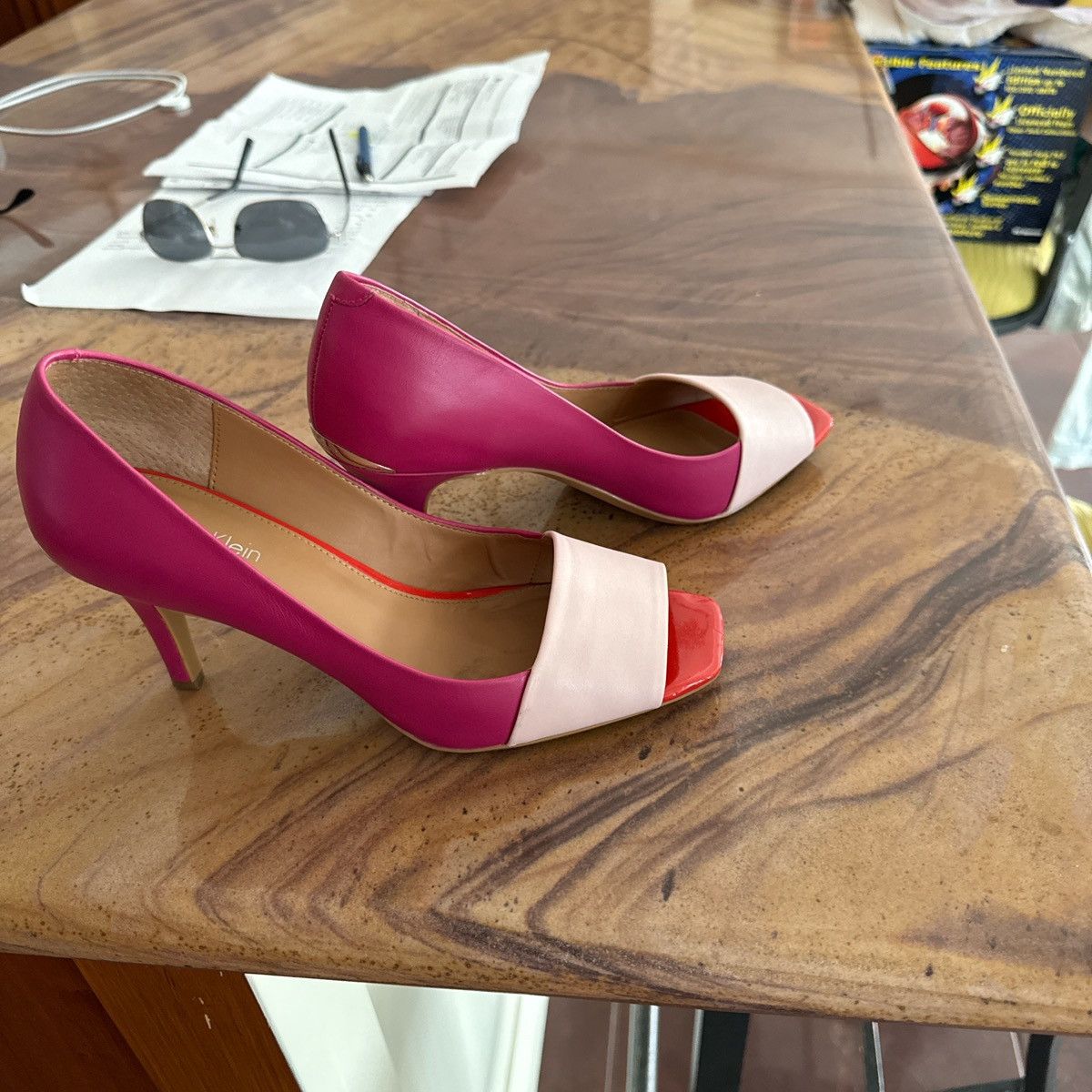 Calvin Klein Calvin Klein tri-tone peep toe heels Size US 7 / IT 37 - 1 Thumbnail