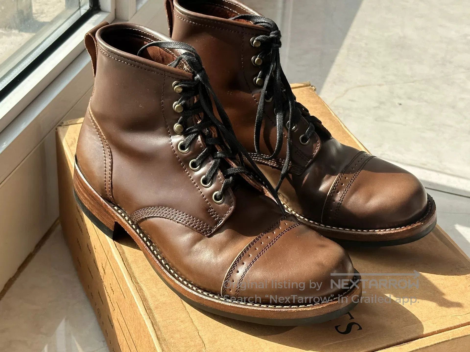 Other Julian Bowery Cigar Shell Cordovan Paratrooper Boots. Size US 7.5 / EU 40-41 - 2 Thumbnail