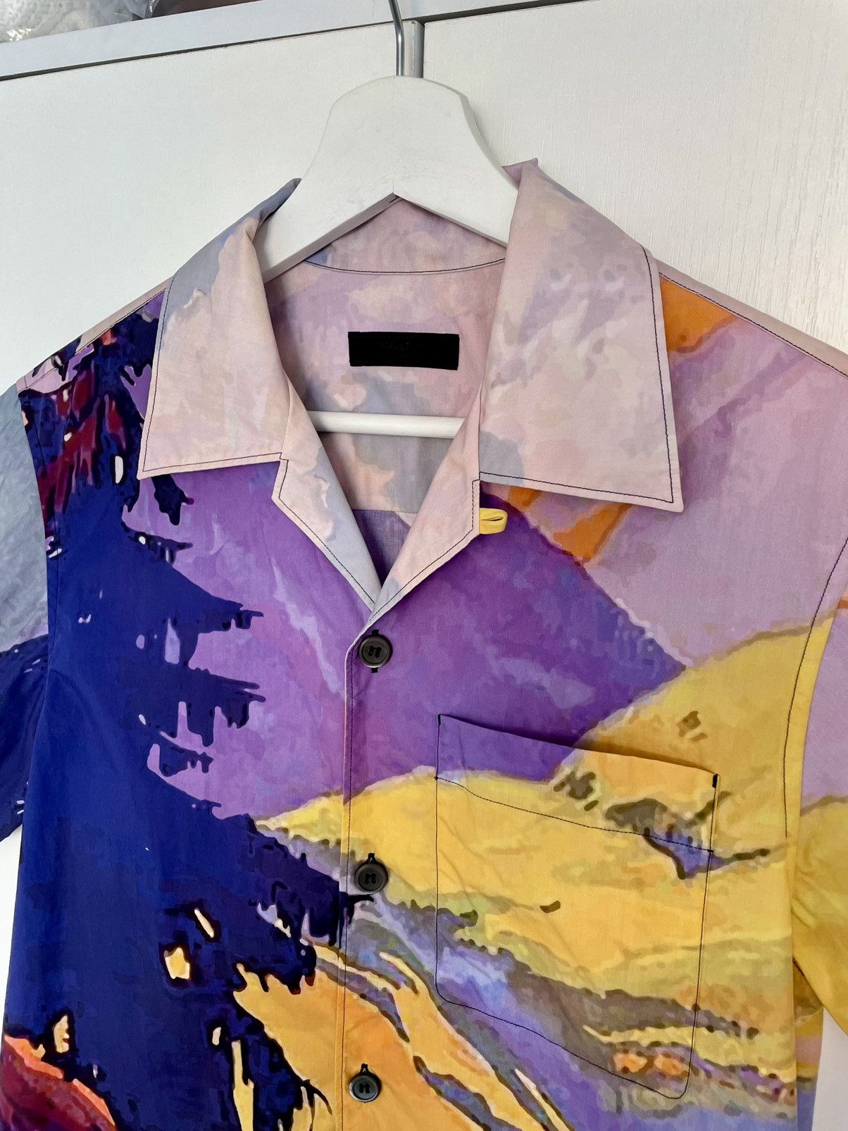 Prada Prada Camp Collar Landscape Pattern Bowling Pocket Shirt Size US S / EU 44-46 / 1 - 4 Thumbnail