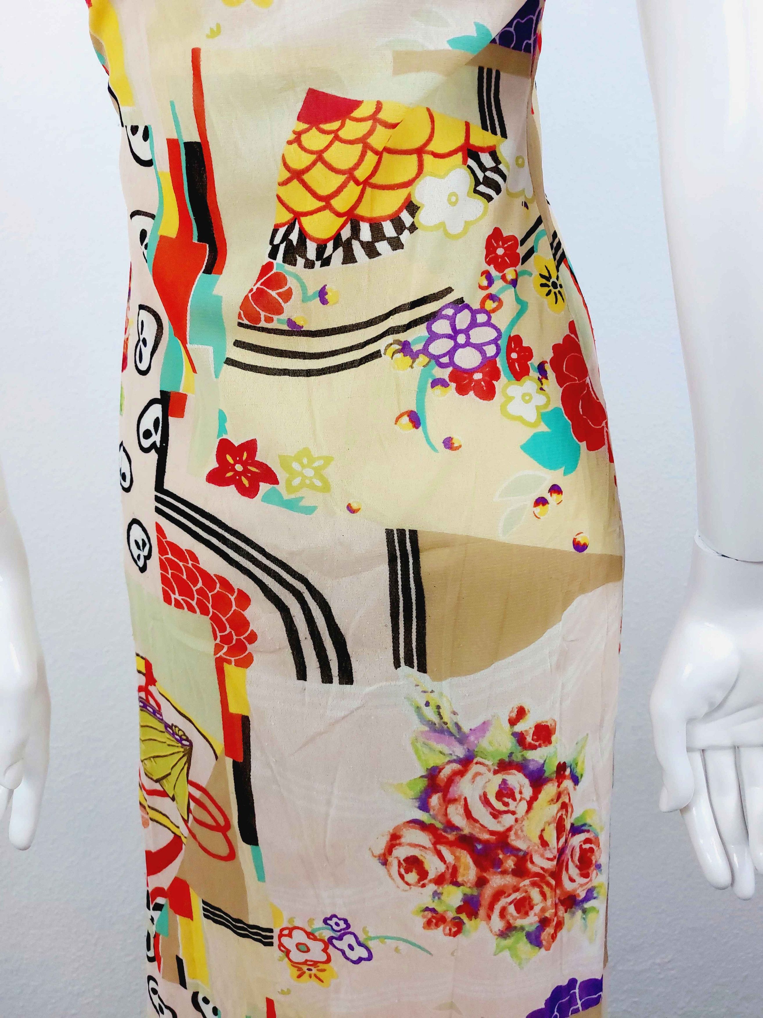 Kenzo Kenzo Rose Floral Fan Geisha Mesh Transparent Maxi Dress Size M / US 6-8 / IT 42-44 - 3 Thumbnail