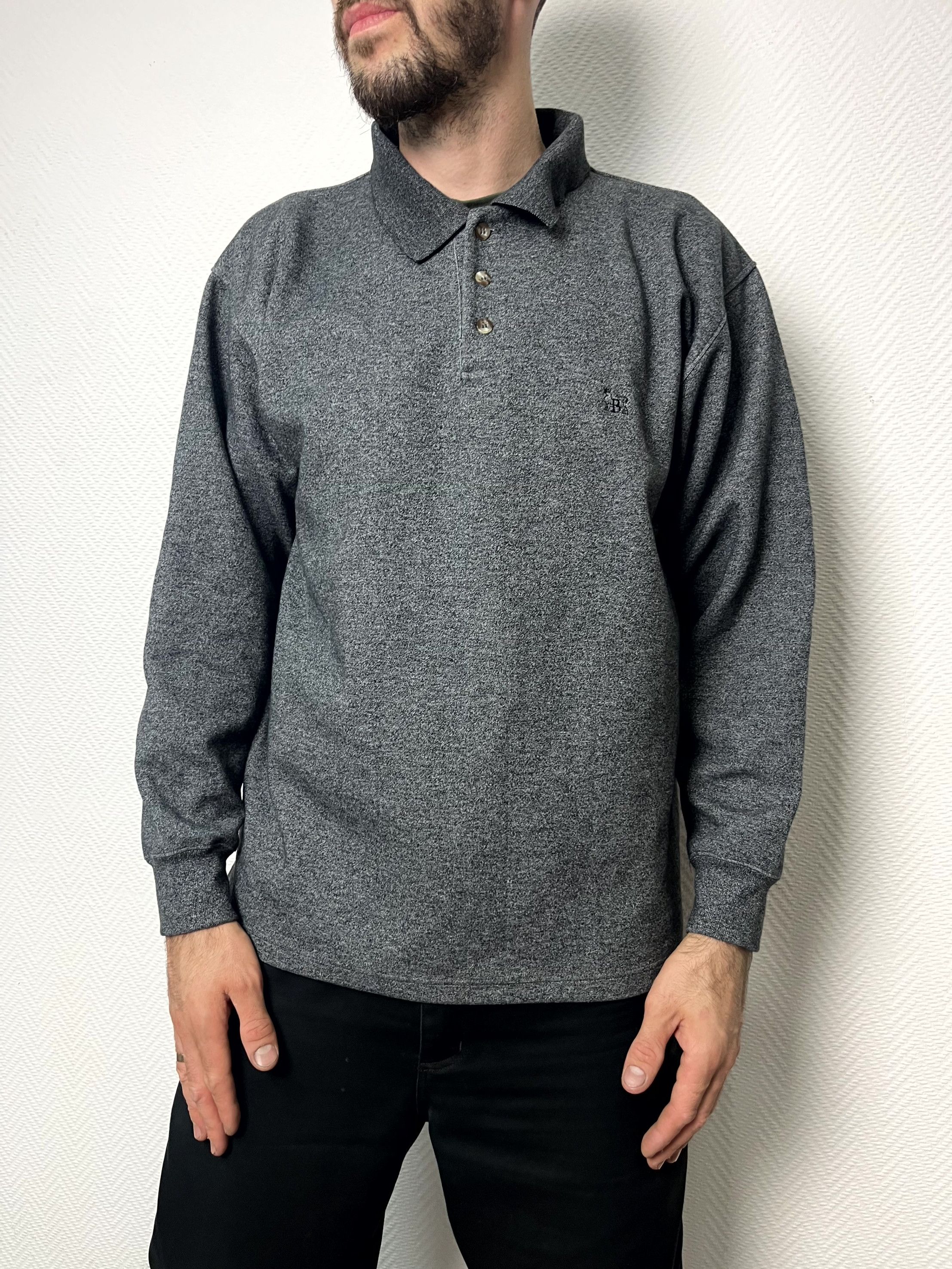 Baracuta Baracuta Men's Polo Long Sleeve Shirt Gray Sweatshirt Size L Size US L / EU 52-54 / 3 - 9 Thumbnail