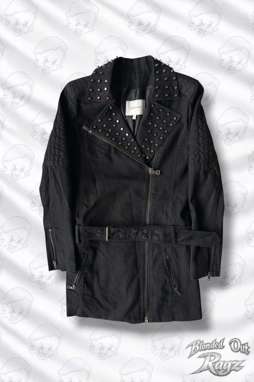 Pierre Balmain Pierre Balmain Studded Trench Coat Biker Black Size XS / US 0-2 / IT 36-38 - 1 Thumbnail