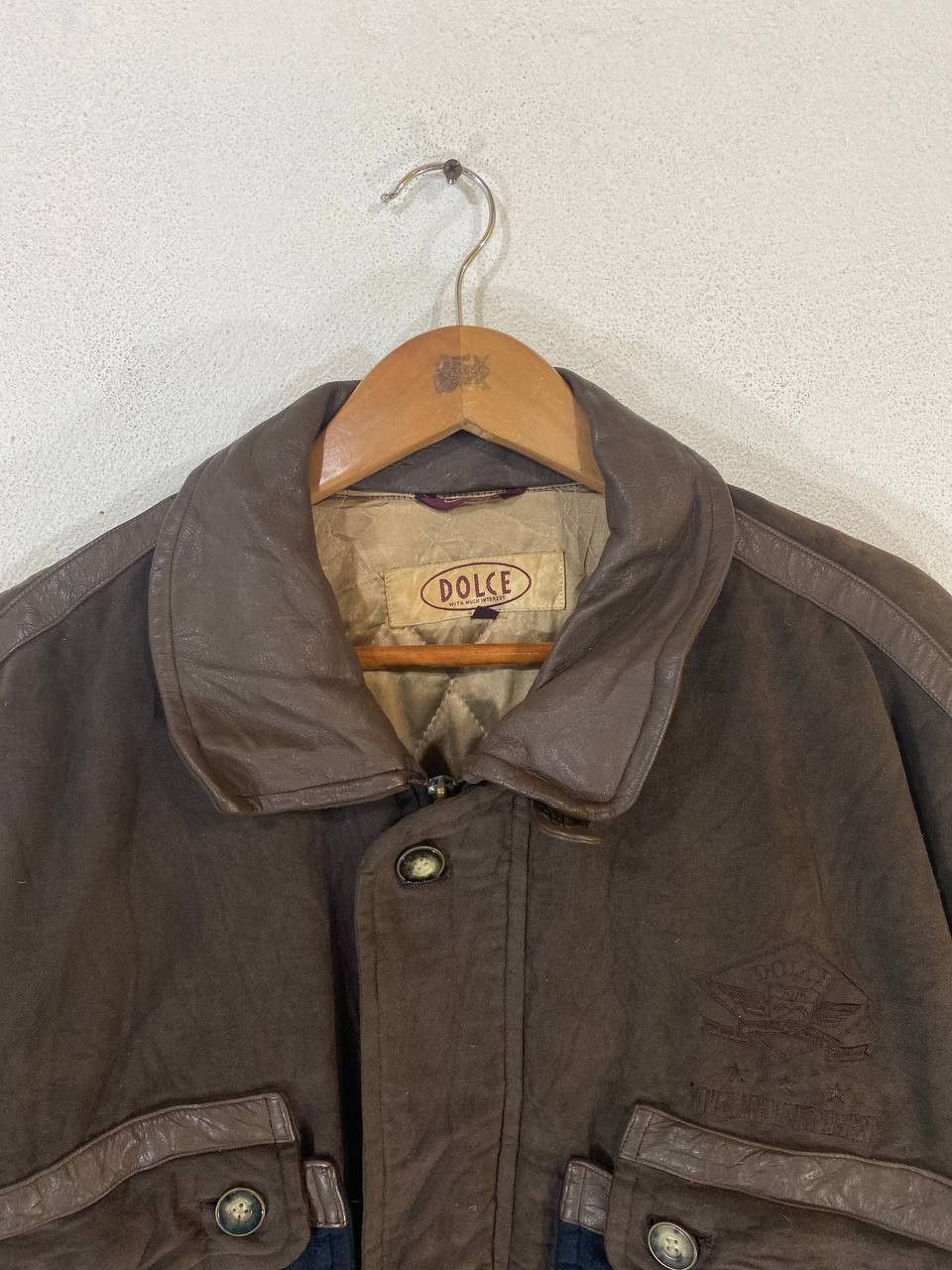Vintage vintage dolce partially leather jacket nice design Size US XL / EU 56 / 4 - 2 Thumbnail