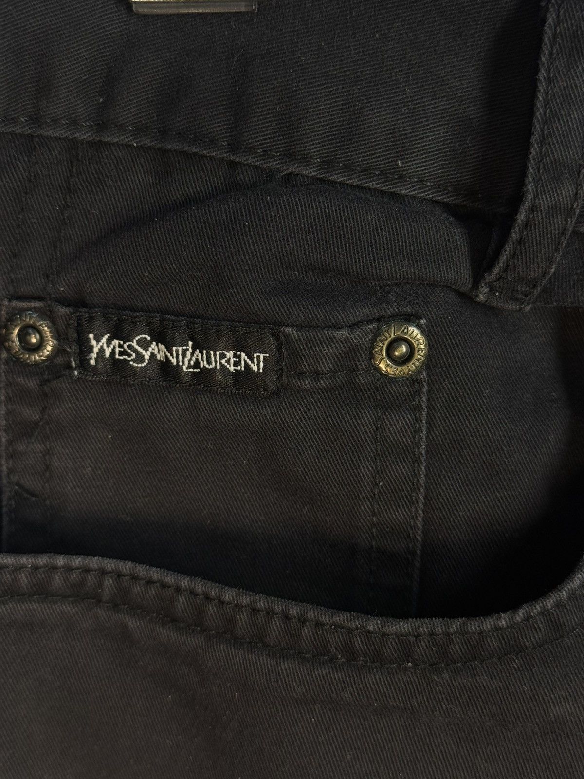 Yves Saint Laurent 36x30 YSL Jeans Black Denim Pants Casual Old Money Size US 36 / EU 52 - 6 Thumbnail