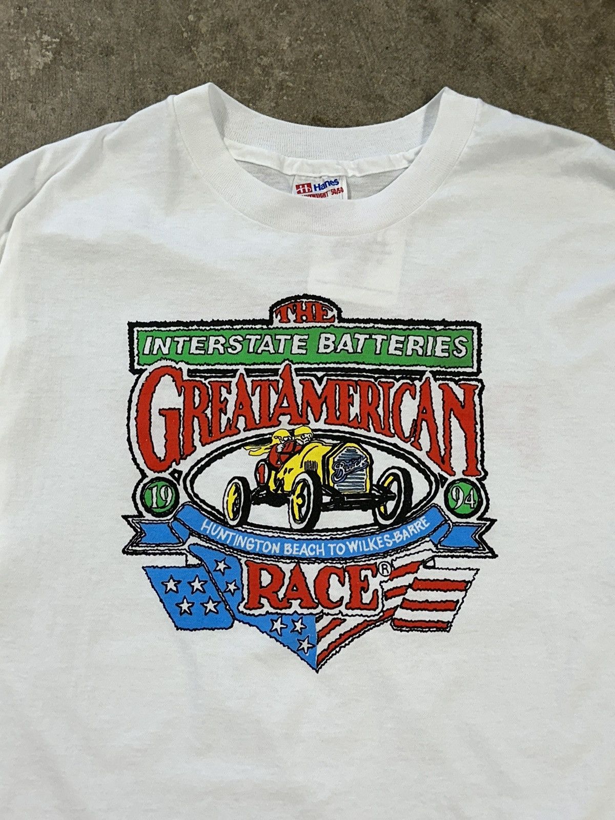 Hanes Vintage 90s Great American Race Racing T-Shirt Size US XL / EU 56 / 4 - 4 Thumbnail