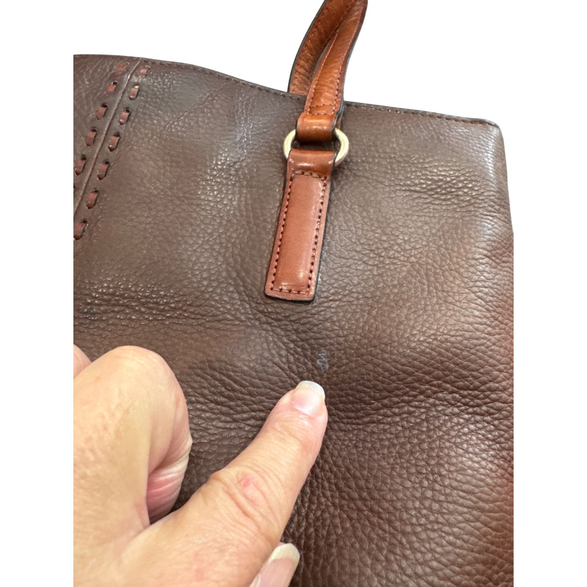 Fossil Fossil Womans Vintage Brown Leather Shoulder Handbag SKU 865 Size ONE SIZE - 9 Thumbnail