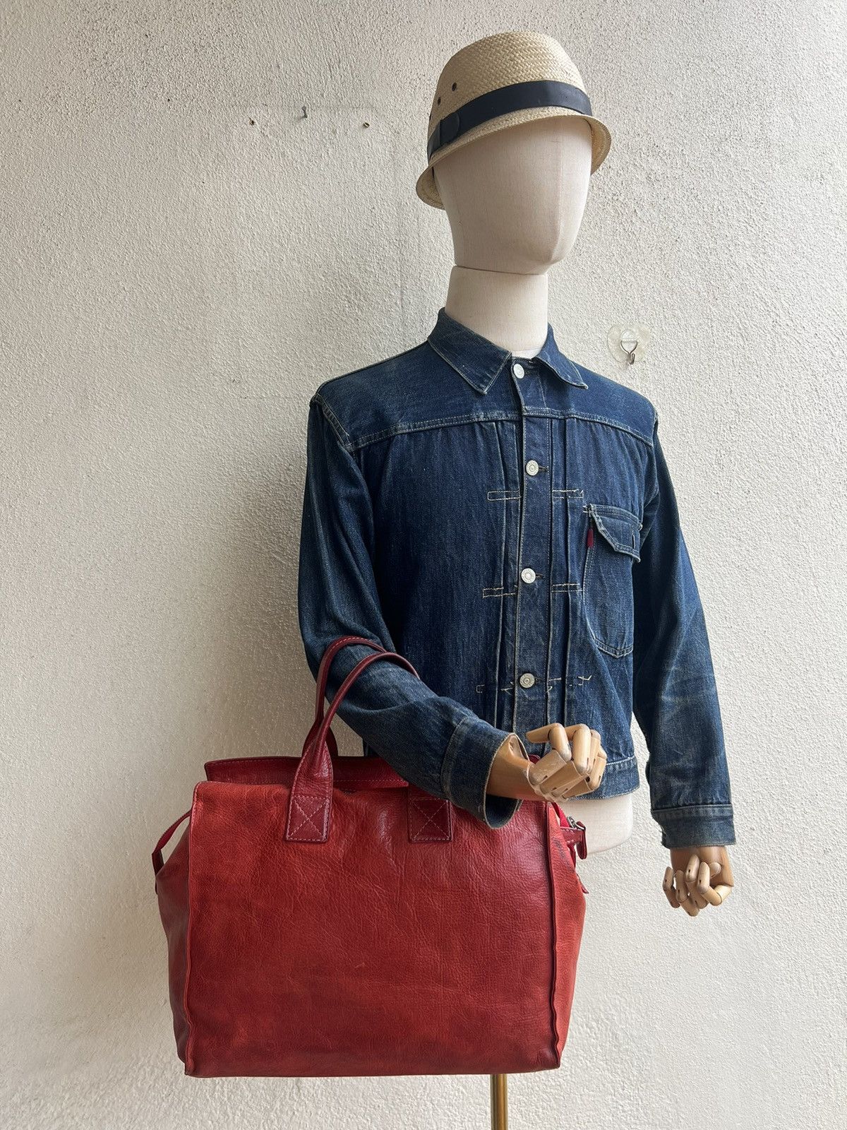 Japanese Brand Vintage PICCINO Tokyo Stains Patina Leather Bag Size ONE SIZE - 4 Thumbnail