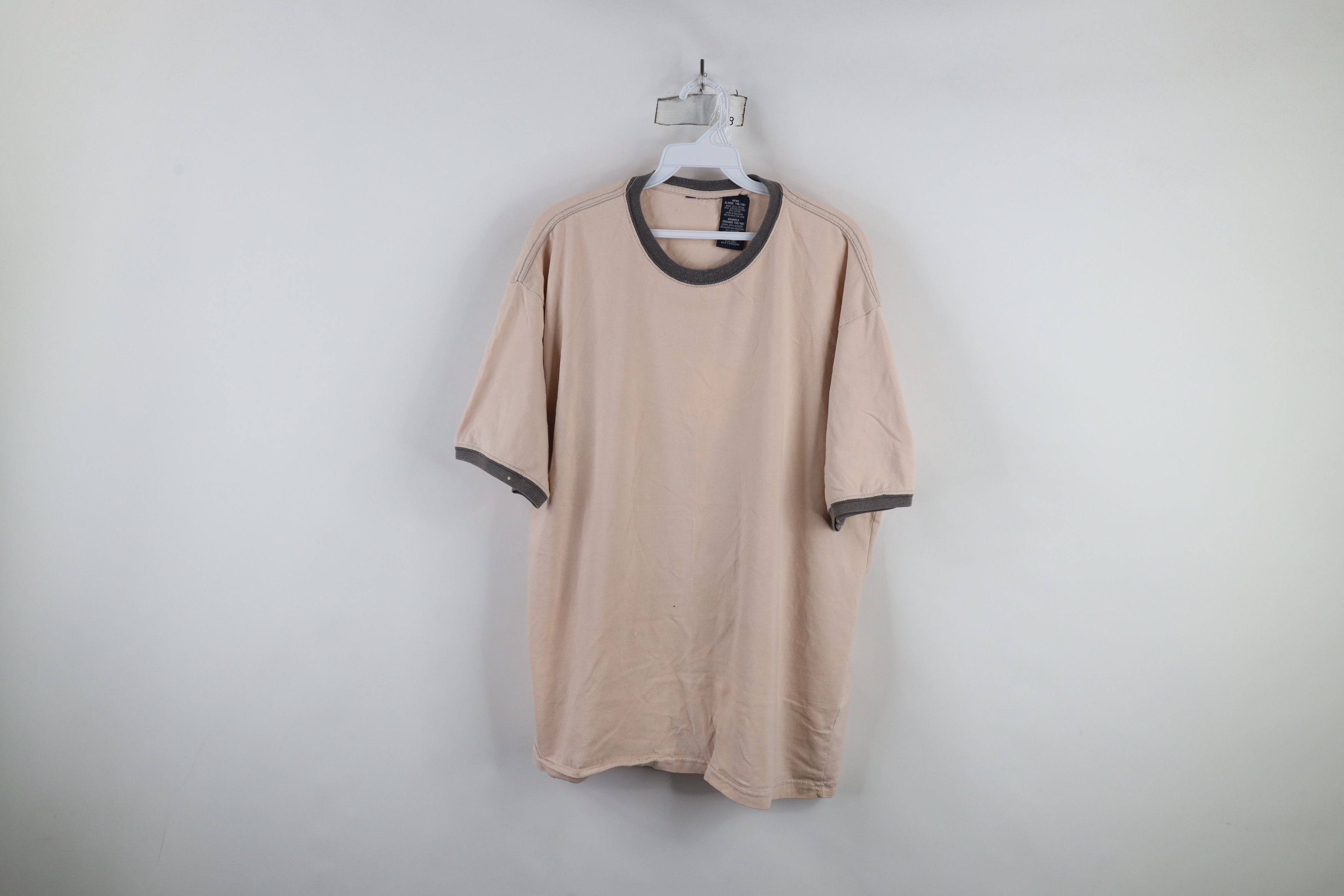 Vintage Vintage 90s Streetwear Short Sleeve Ringer T-Shirt Beige Size US XL / EU 56 / 4 - 1 Thumbnail