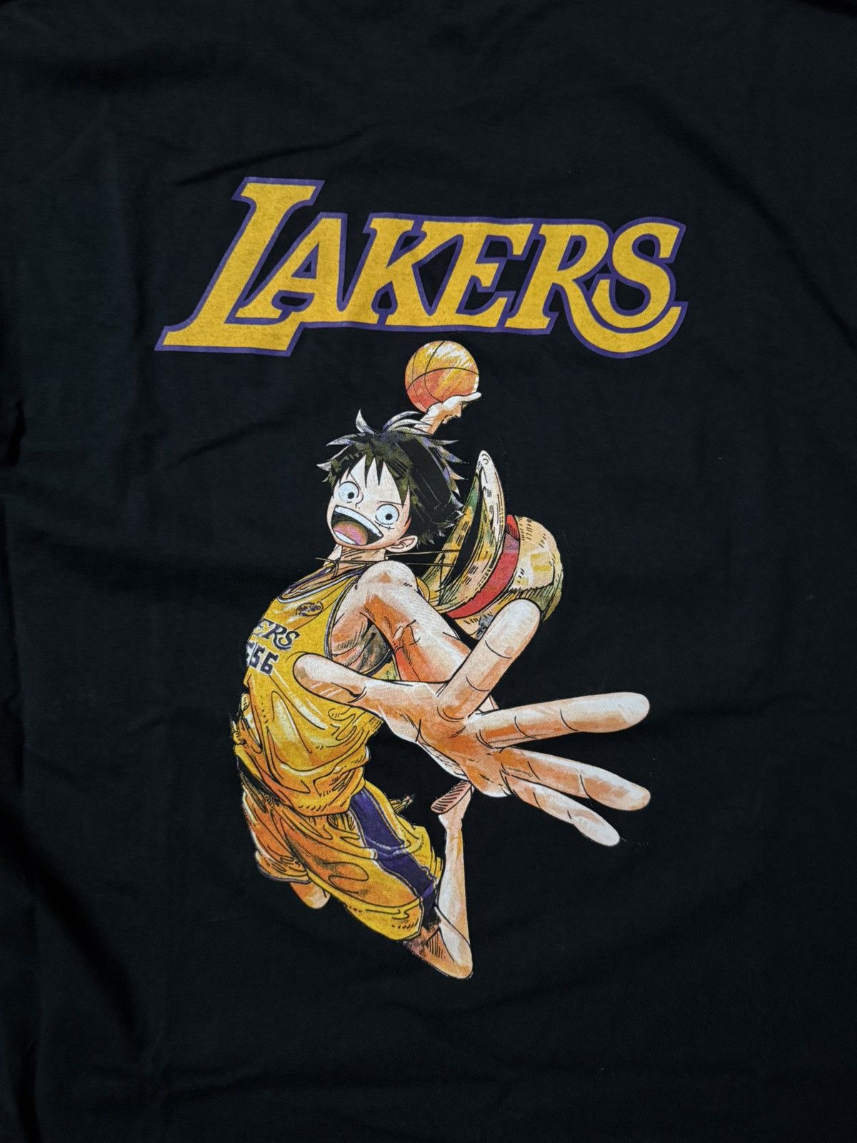 One Piece One Piece Los Angeles Lakers Luffy Promo T Shirt Black Size US XL / EU 56 / 4 - 2 Thumbnail