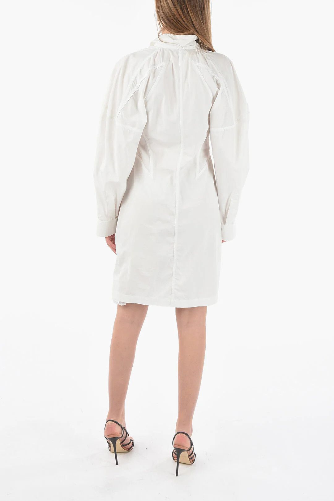 Bottega Veneta og1mm0426 Snap Buttons Dress in White Size XS / US 0-2 / IT 36-38 - 2 Thumbnail