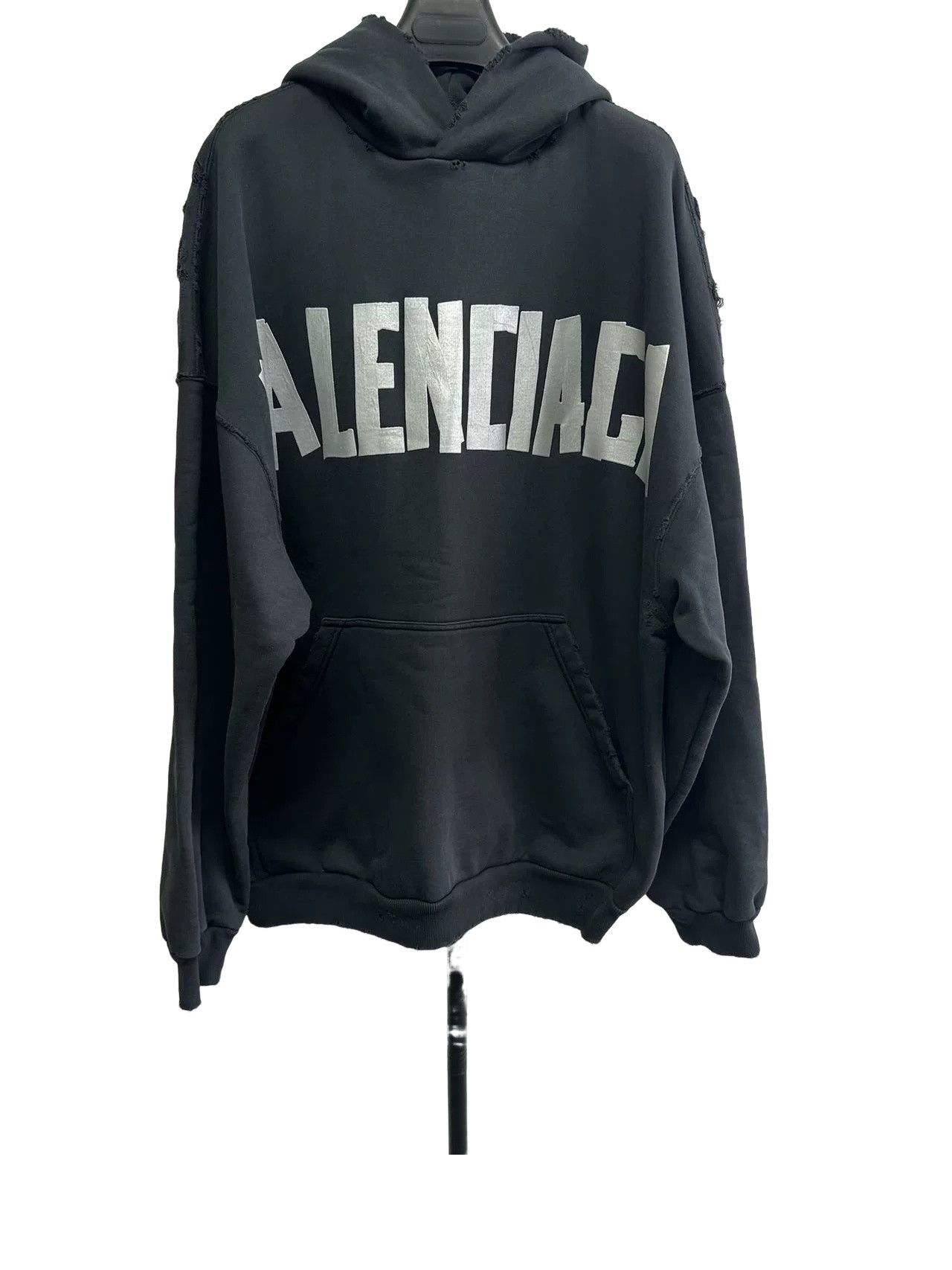 Balenciaga Balenciaga Black Ripped Hoodie | Grailed