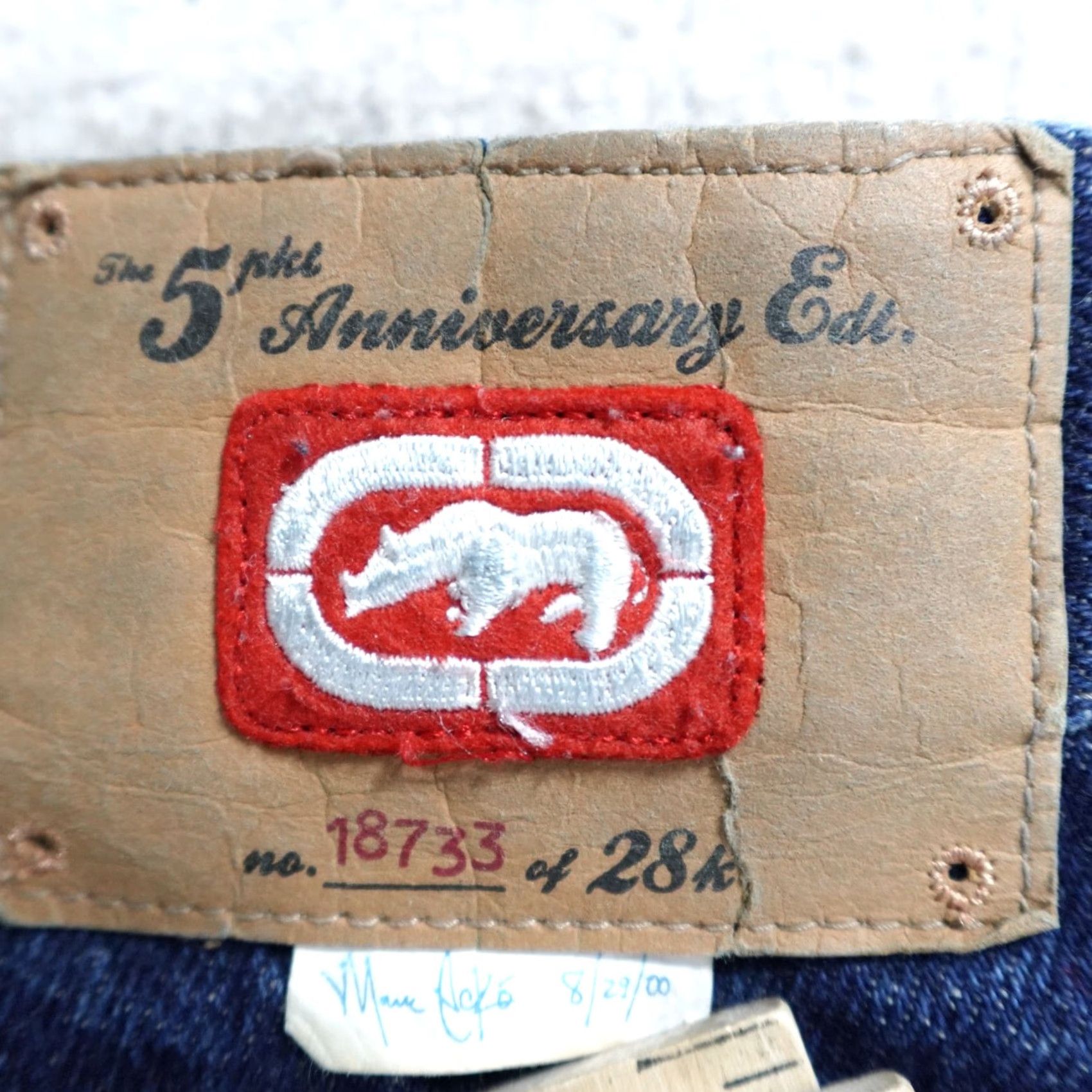 Ecko Unltd. VINTAGE Ecko Jeans 36 x 33 Blue Solid Embroidered 5 Pocket Mens Y2K Baggy 2000 Size US 36 / EU 52 - 5 Thumbnail