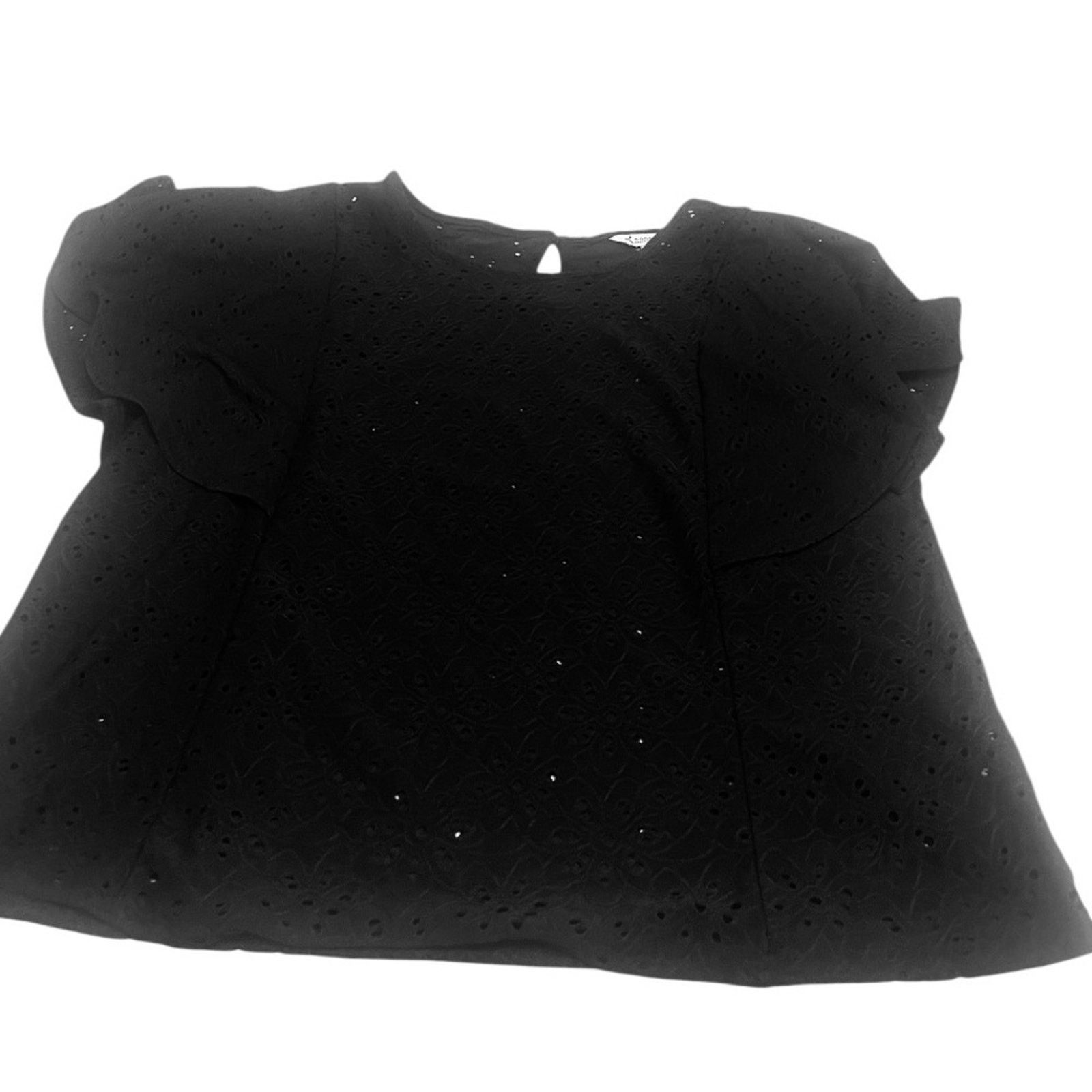 Nanette Lepore Nanette Lepore black eyelet top with flutter sleeves, size M Size M / US 6-8 / IT 42-44 - 1 Thumbnail