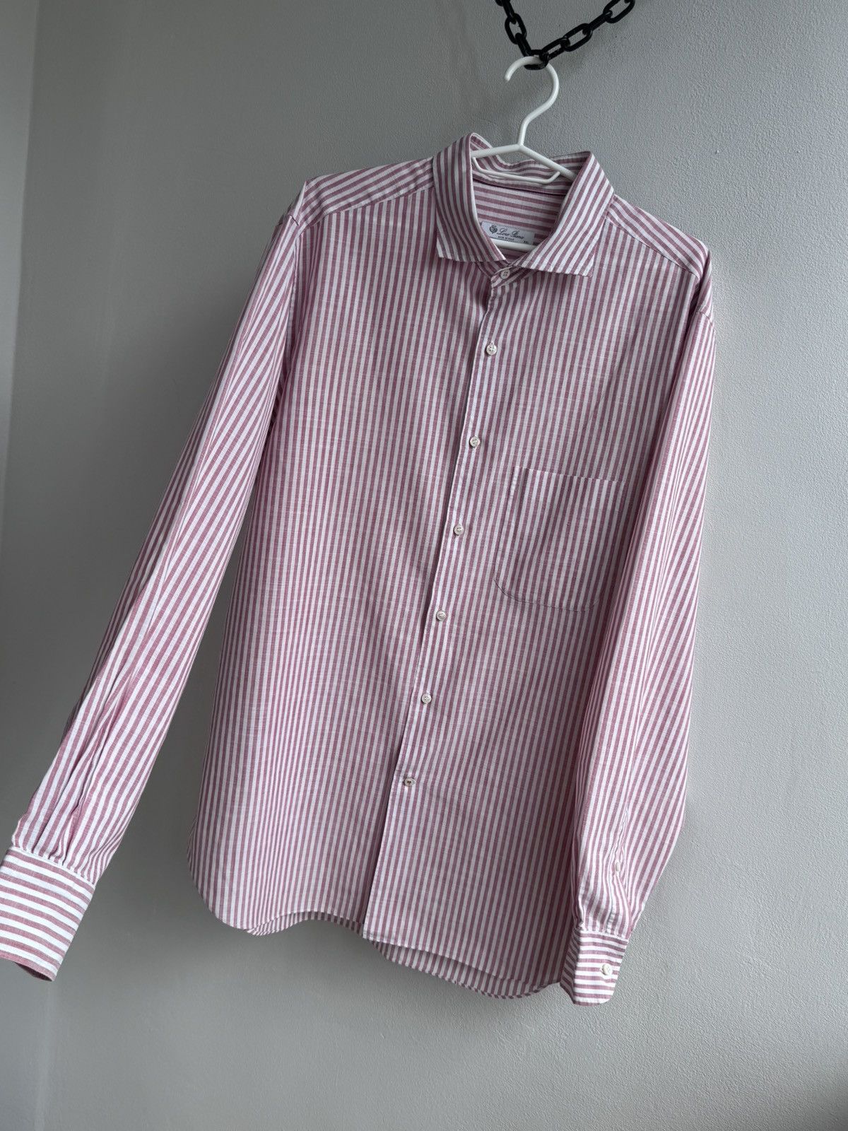 Loro Piana Loro Piana Striped Cotton Button Up Shirt Long Sleeve Pink Size US XXL / EU 58 / 5 - 8 Thumbnail