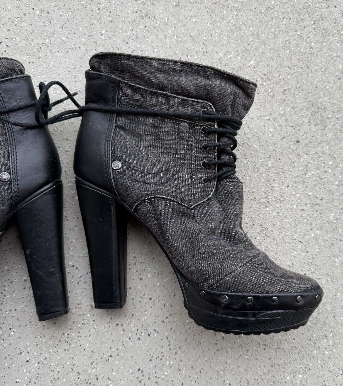 Diesel Vintage 2000s Y2k Diesel Heels Shoes Denim Style Rare Size US 8.5 / IT 38.5 - 8 Thumbnail