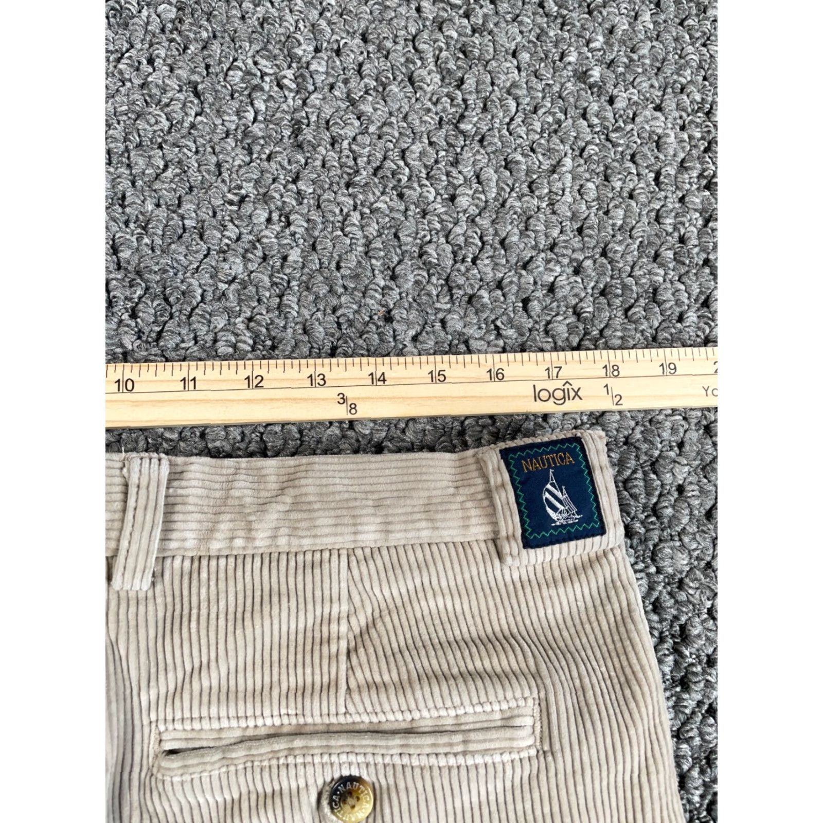 Nautica VINTAGE Nautica Pants Corduroy Baggy Fit 36x32 Beige Pleated Front Chino Straight Mens Size US 36 / EU 52 - 5 Thumbnail