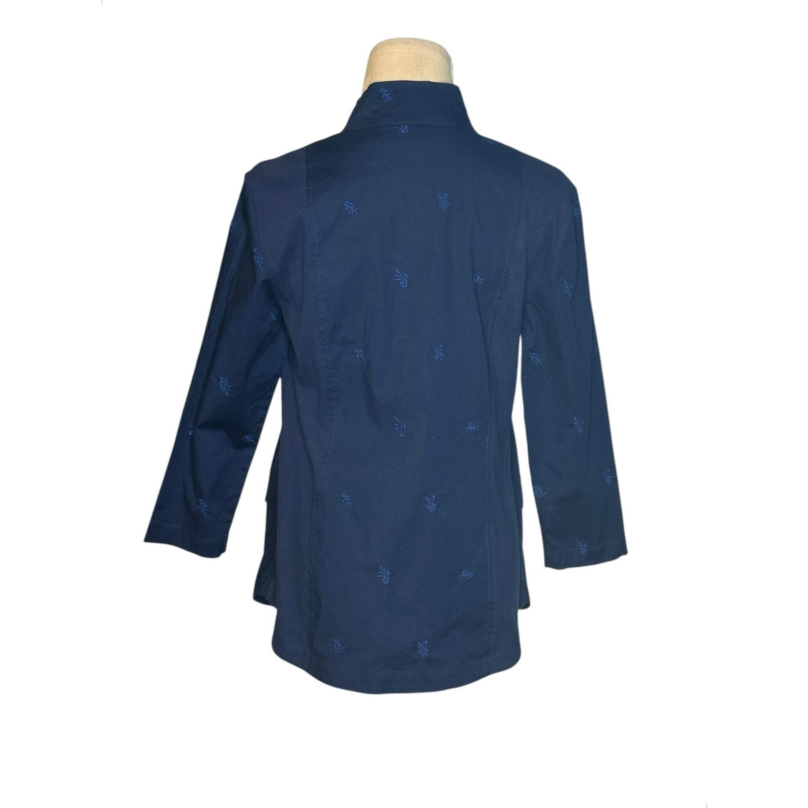 Chicos Chico's navy blue floral embroidered jacket size 0 - small Size S / US 4 / IT 40 - 8 Thumbnail