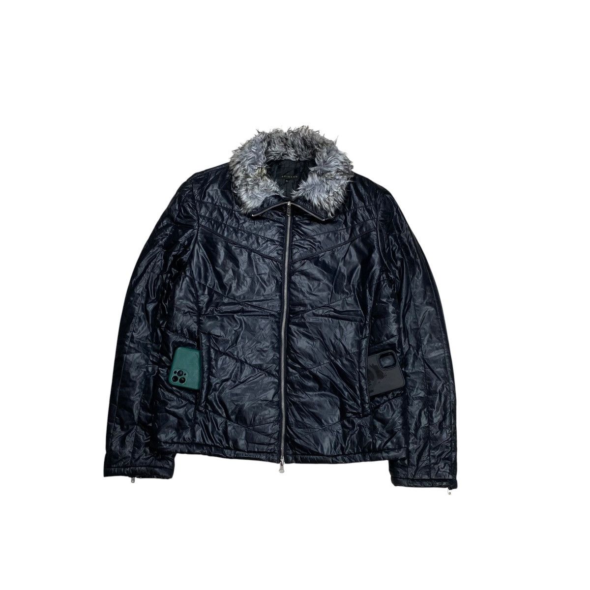 If Six Was Nine × Japanese Brand × Le Grande Bleu (L.G.B.) Spinash Fur Padded Bikers Jacket Size US L / EU 52-54 / 3 - 3 Thumbnail