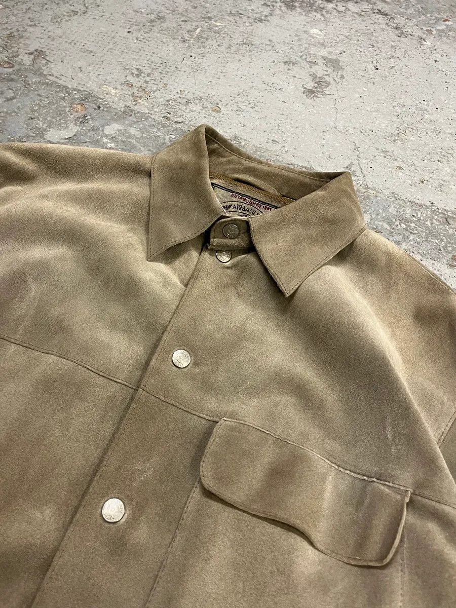 Armani 1990s Armani Beige Suede Leather Shirt Size US L / EU 52-54 / 3 - 5 Thumbnail