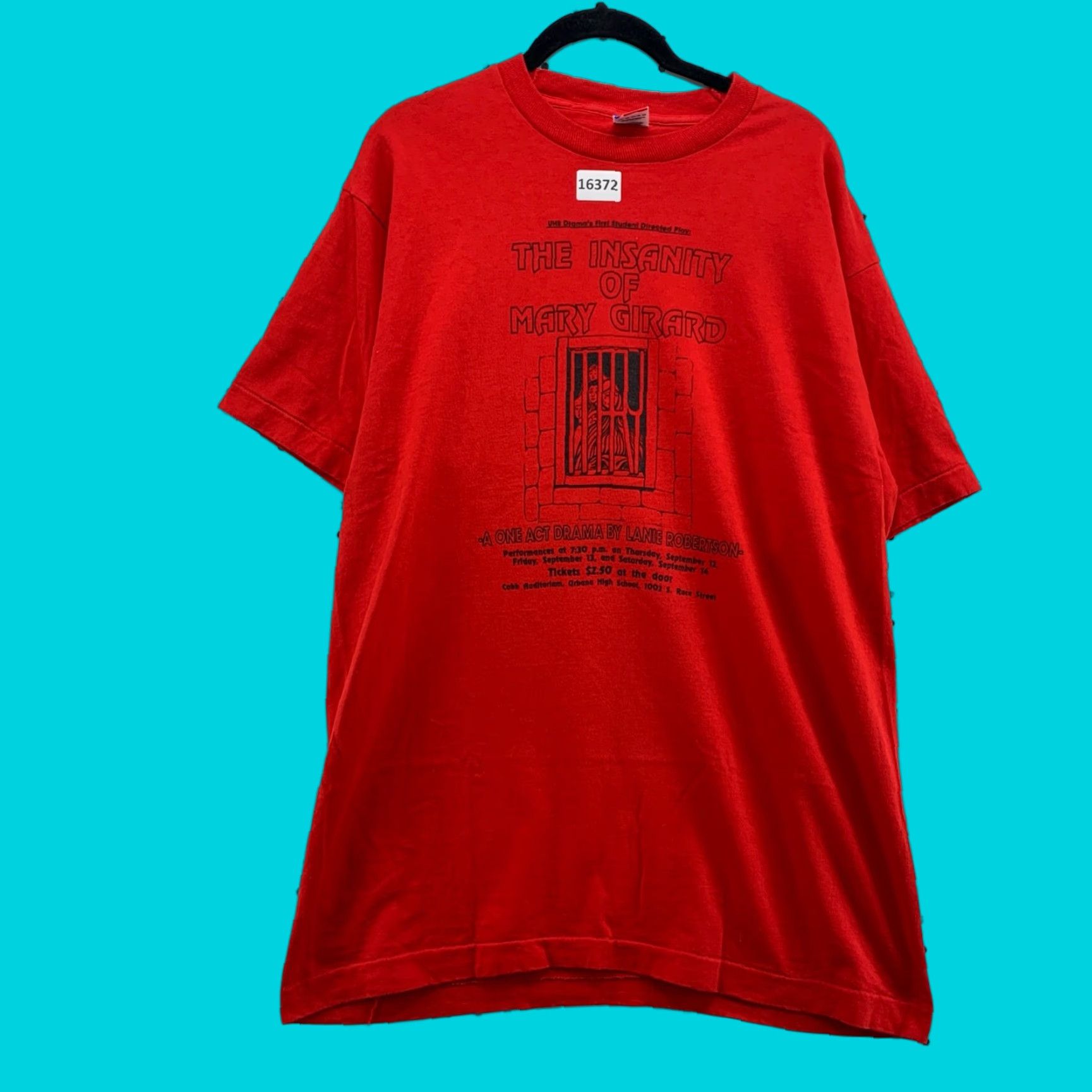 Fruit Of The Loom VINTAGE Fruit of the Loom T-Shirt Unisex Adults XL Red 90s School Play Stitch Possessed Devil Size US XL / EU 56 / 4 - 1 Thumbnail