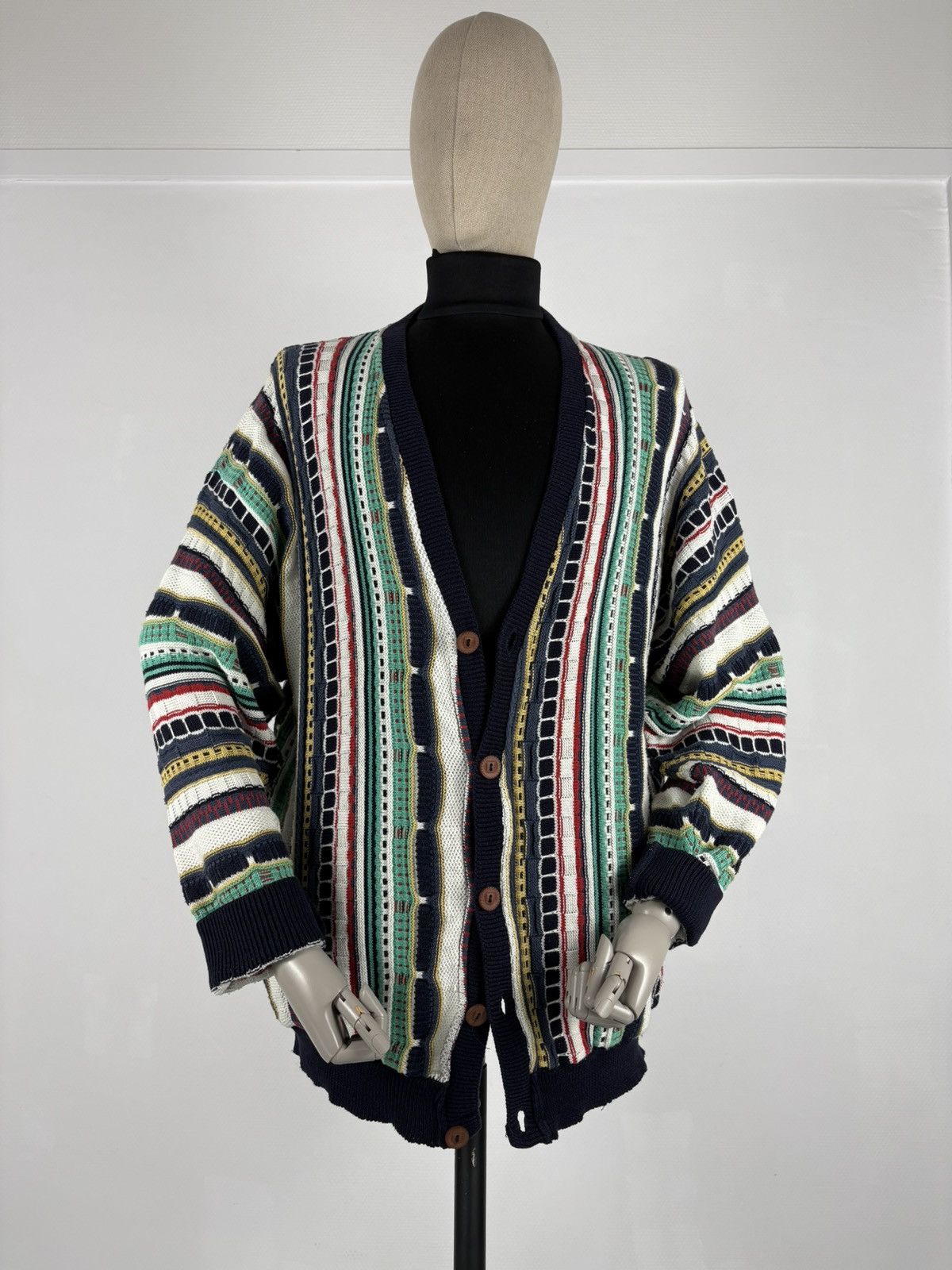Coogi Rare 80's Archive Hand Knit Cardiagn Biggie Cosby Cable Pullover Jumper Sweater Jacket Size US L / EU 52-54 / 3 - 2 Thumbnail