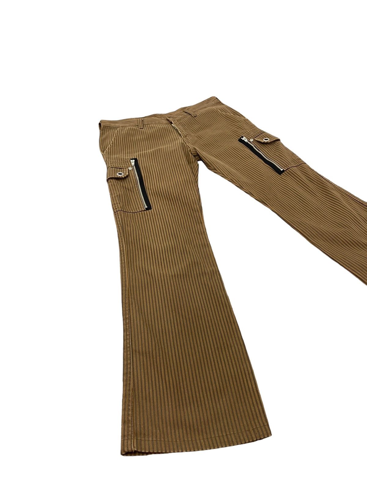Japanese Brand Flare Cargo Semantic Design Striped Faded Boot Cut 7🟦3 Size US 31 - 1 Thumbnail