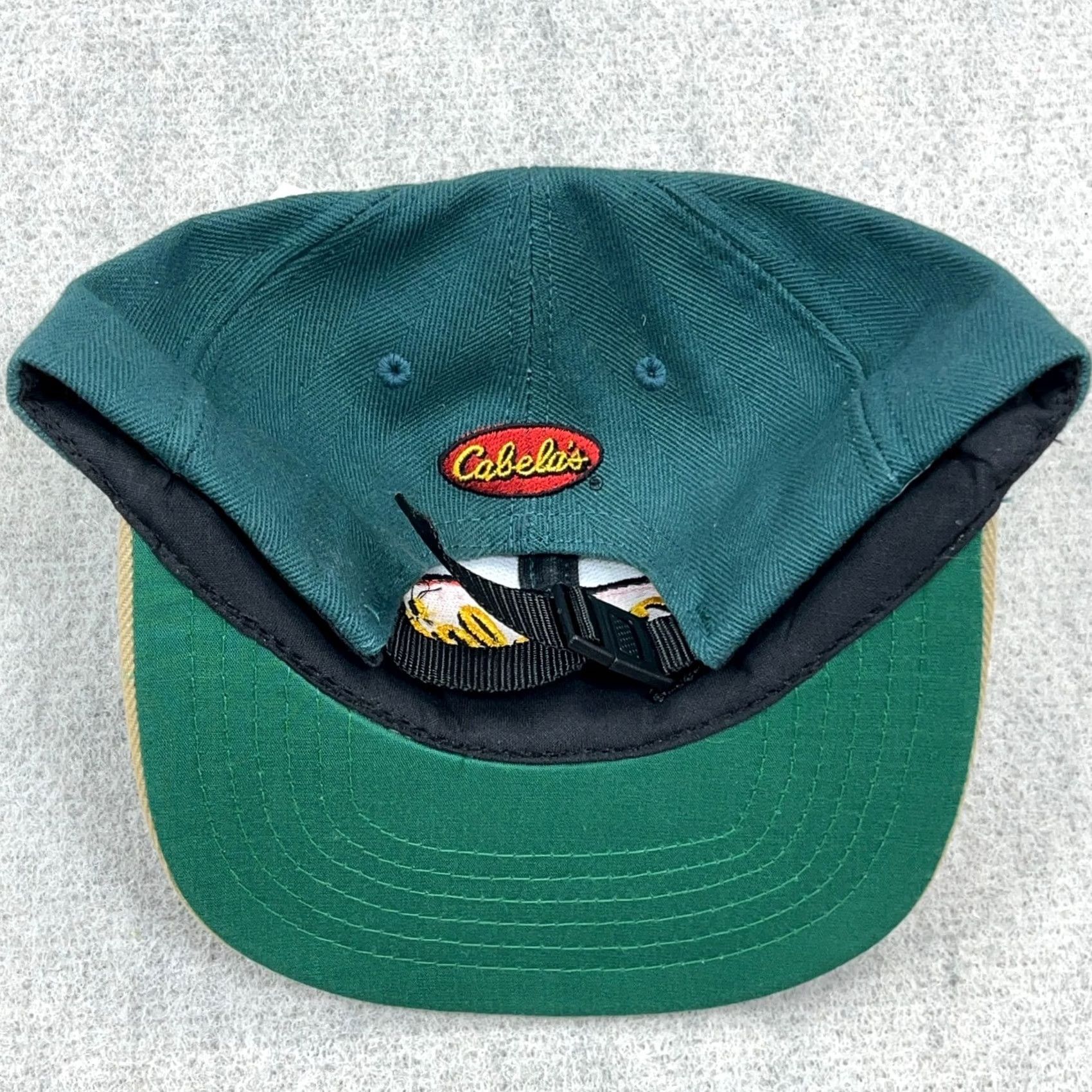 Vintage VINTAGE Cabela's Hat Cap Strap Back Green Made In USA Outdoors Adult Hat Green One Size Adjustable Casual Outdoor USA 80s 90s Logo Mens Size ONE SIZE - 4 Thumbnail