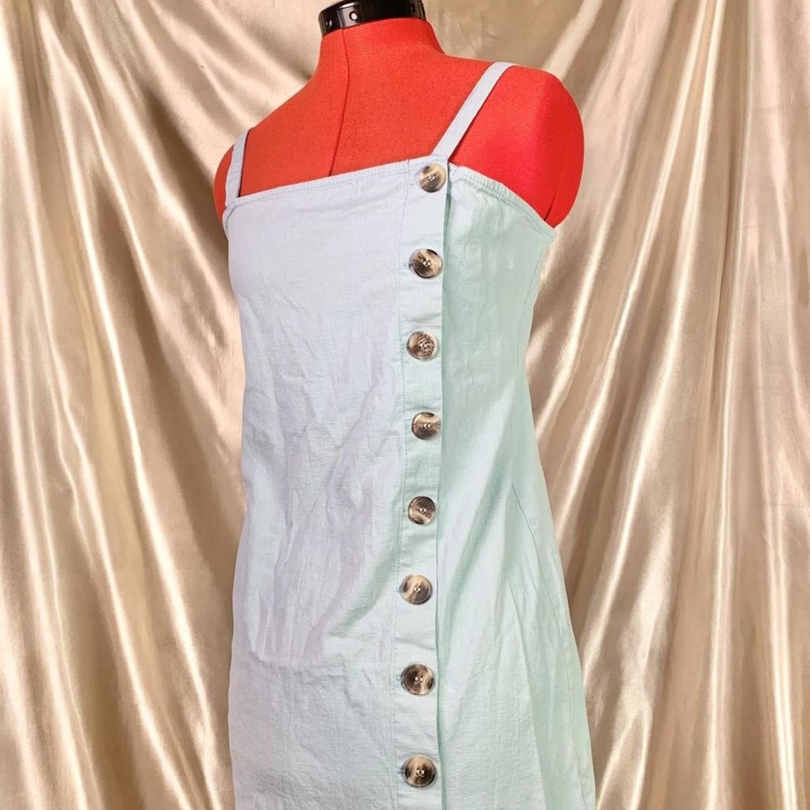 Other Linen preppy sky blue button up maxi dress! Size M / US 6-8 / IT 42-44 - 2 Thumbnail