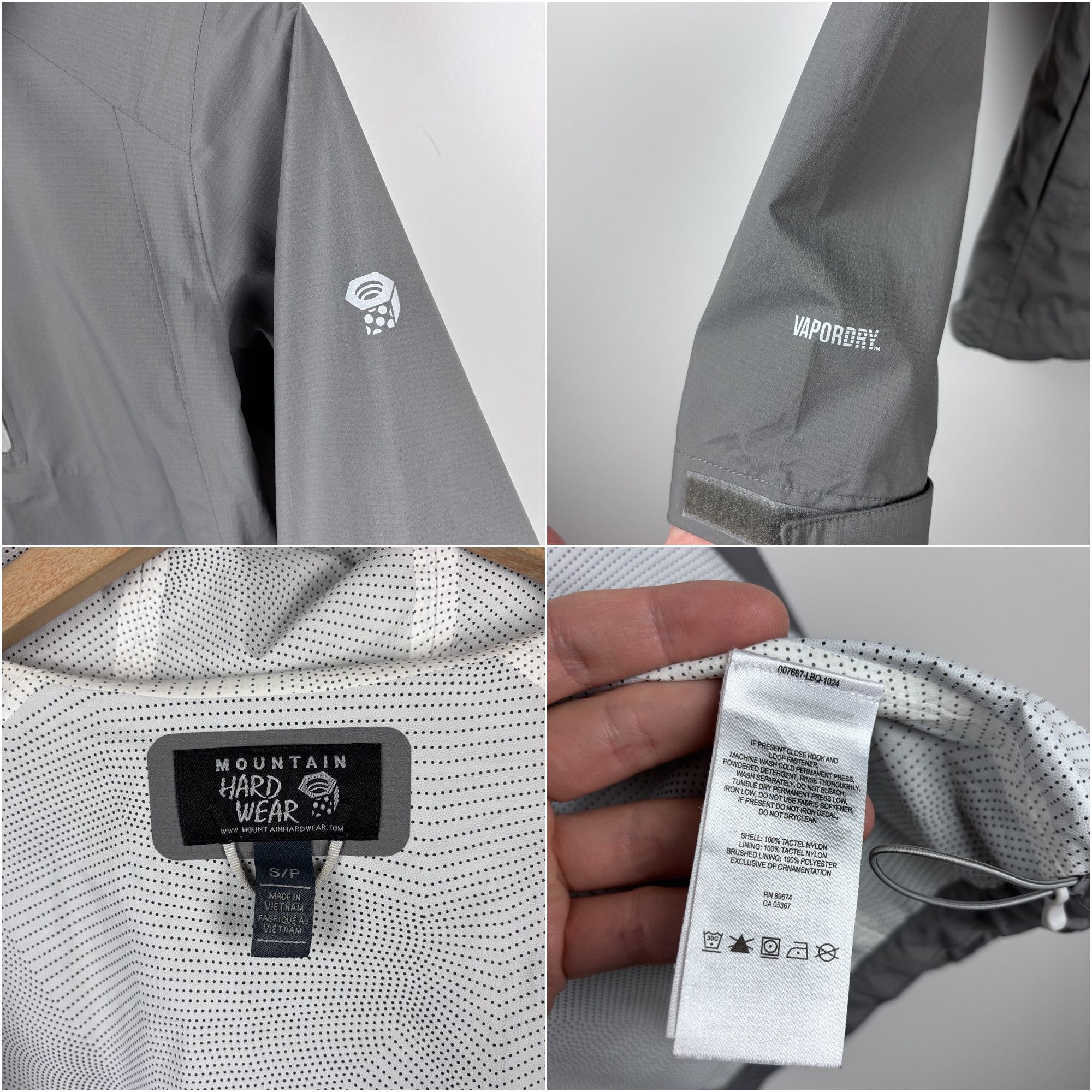 Mountain Hardwear Mountain Hardwear VaporDry Rain Jacket Waterproof Gray S Size S / US 4 / IT 40 - 5 Thumbnail