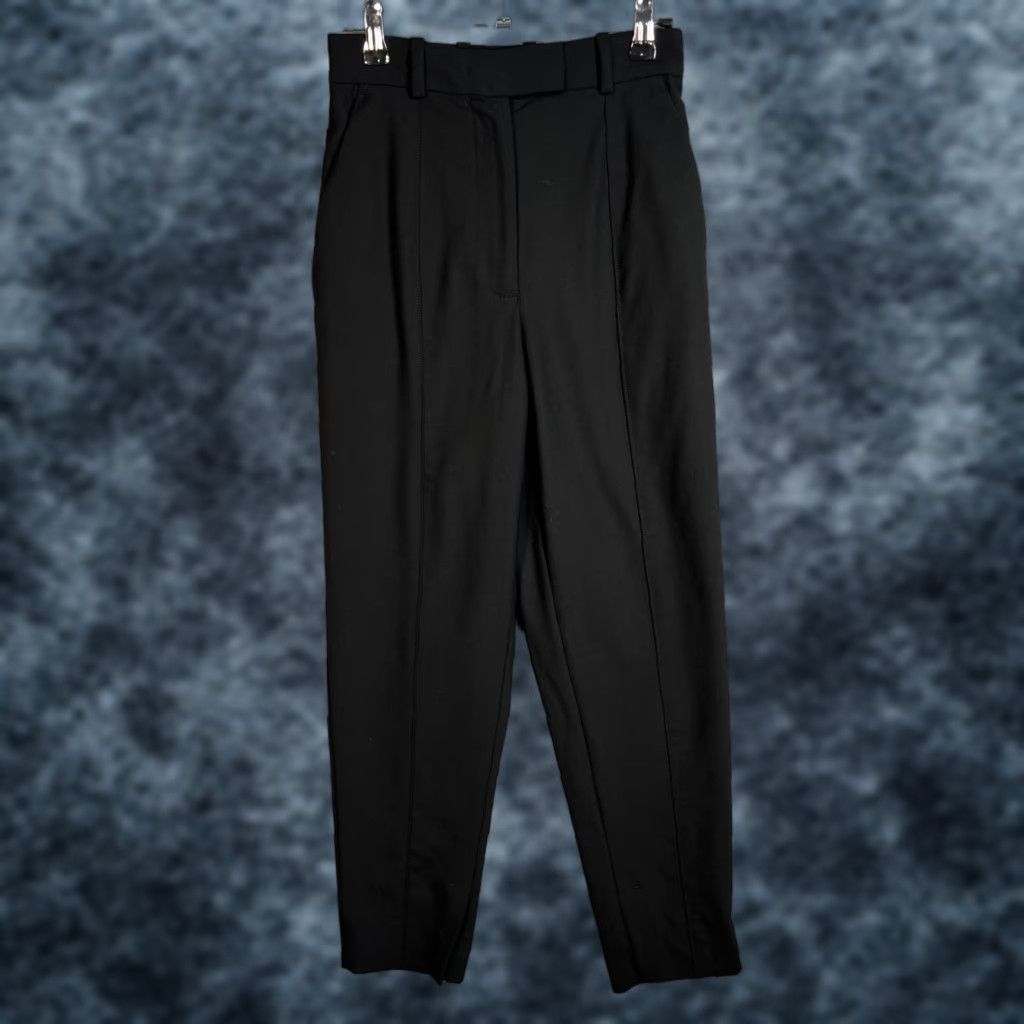 COS Womens Dress Pants Black Wool Blend Tapered 32 EUR 25 in Inseam High Rise Front Flat Regular Size 32 Womens Pants