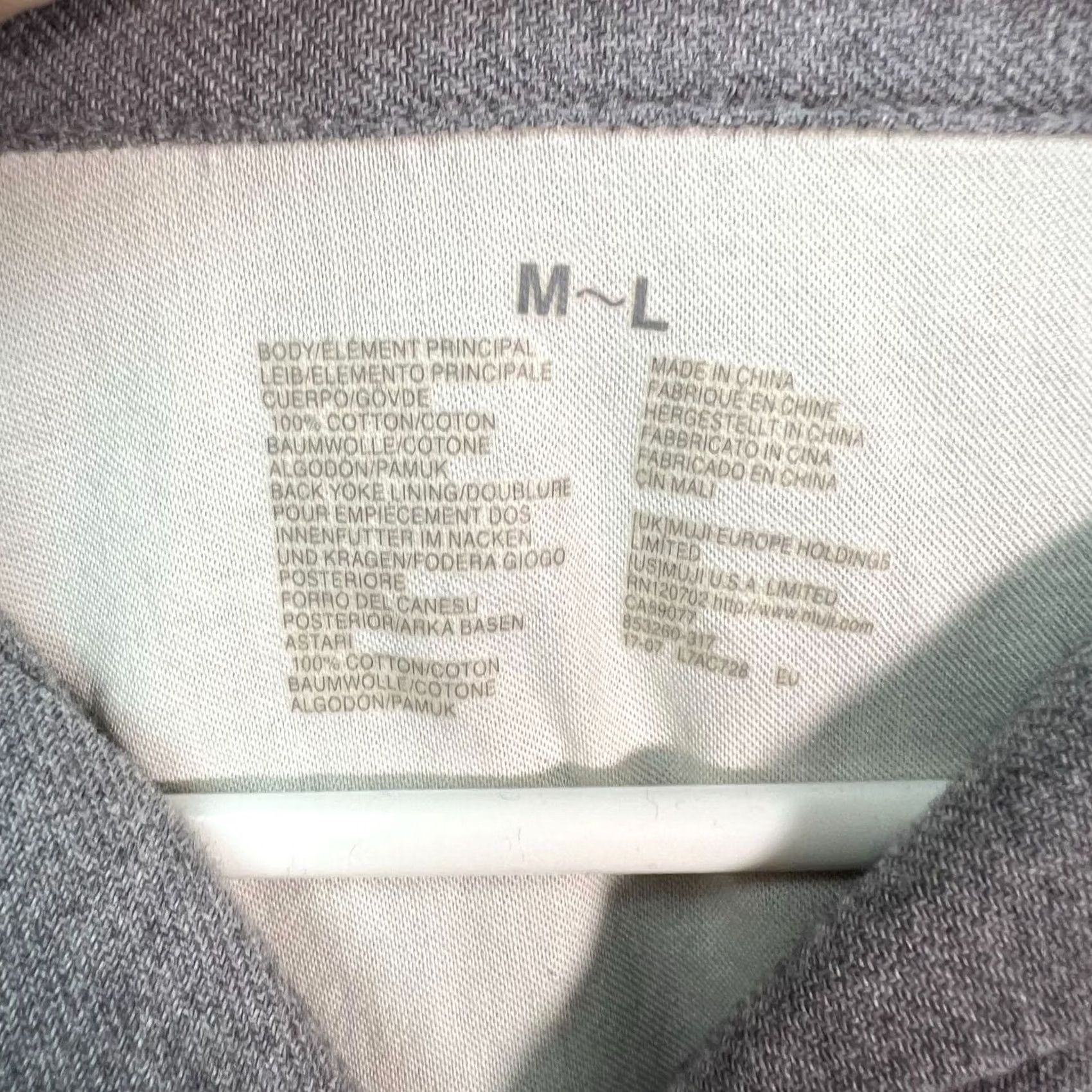 Muji Muji Button-Up Gray Long-Sleeve Shirt Dress 100% Cotton Midi Loose Fit Womens M L Casual Pockets Vintage: No Size M / US 6-8 / IT 42-44 - 3 Thumbnail