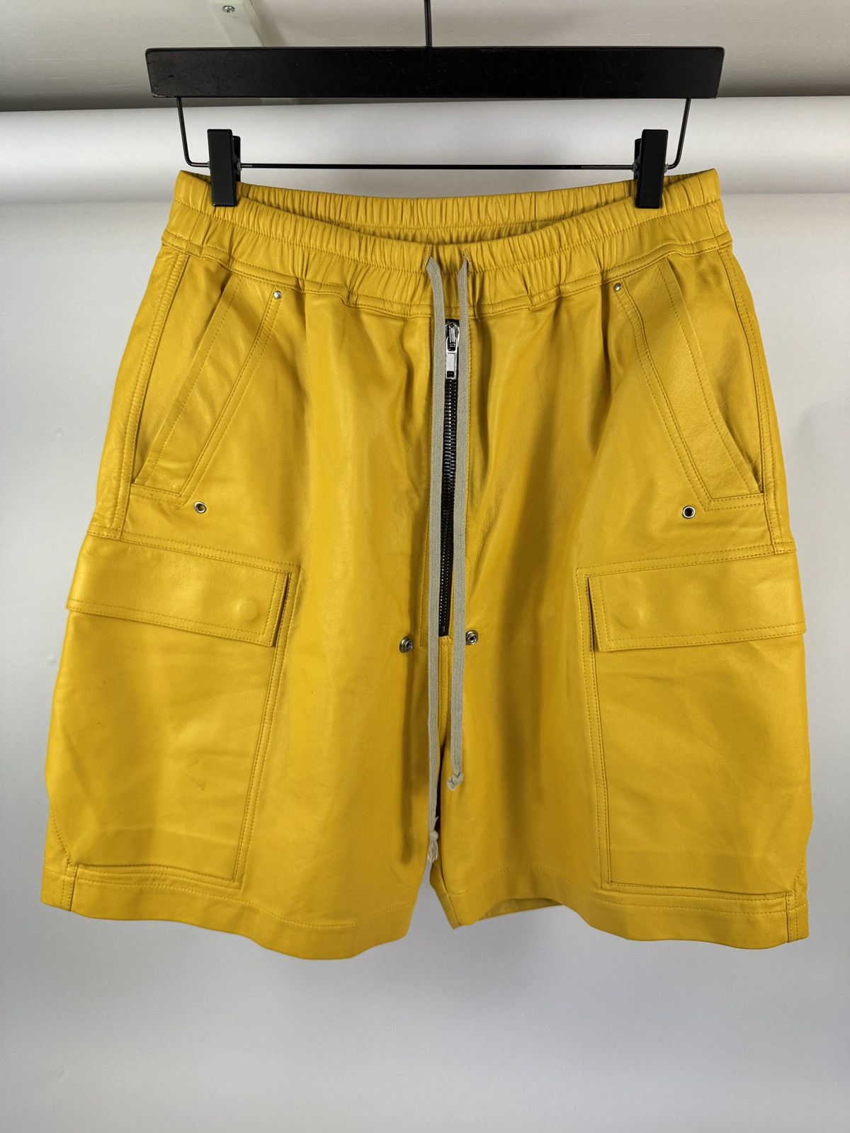 Rick Owens BOXY LEATHER SHORTS Size US 34 / EU 50 - 1 Thumbnail
