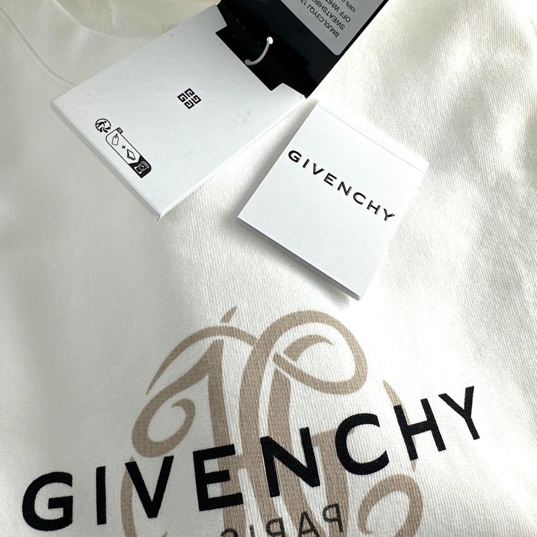 Givenchy GIVENCHY Off White Reverse Fleece Sweatshirt Size S Size S / US 4 / IT 40 - 12 Thumbnail