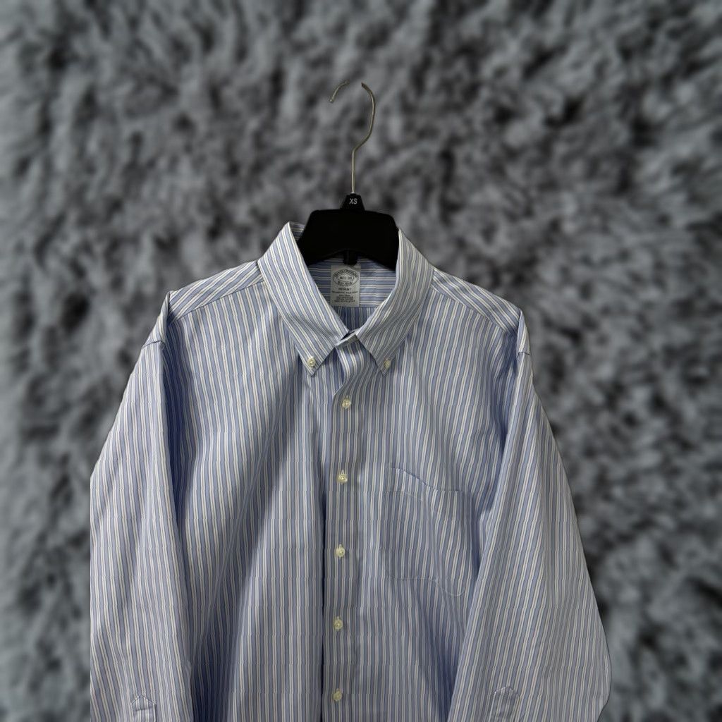 Brooks Brothers Brooks Brothers Original Polo Shirt Mens 16.5 Blue White Striped Button Up L/S Dress Shirt Size US XL / EU 56 / 4 - 1 Thumbnail
