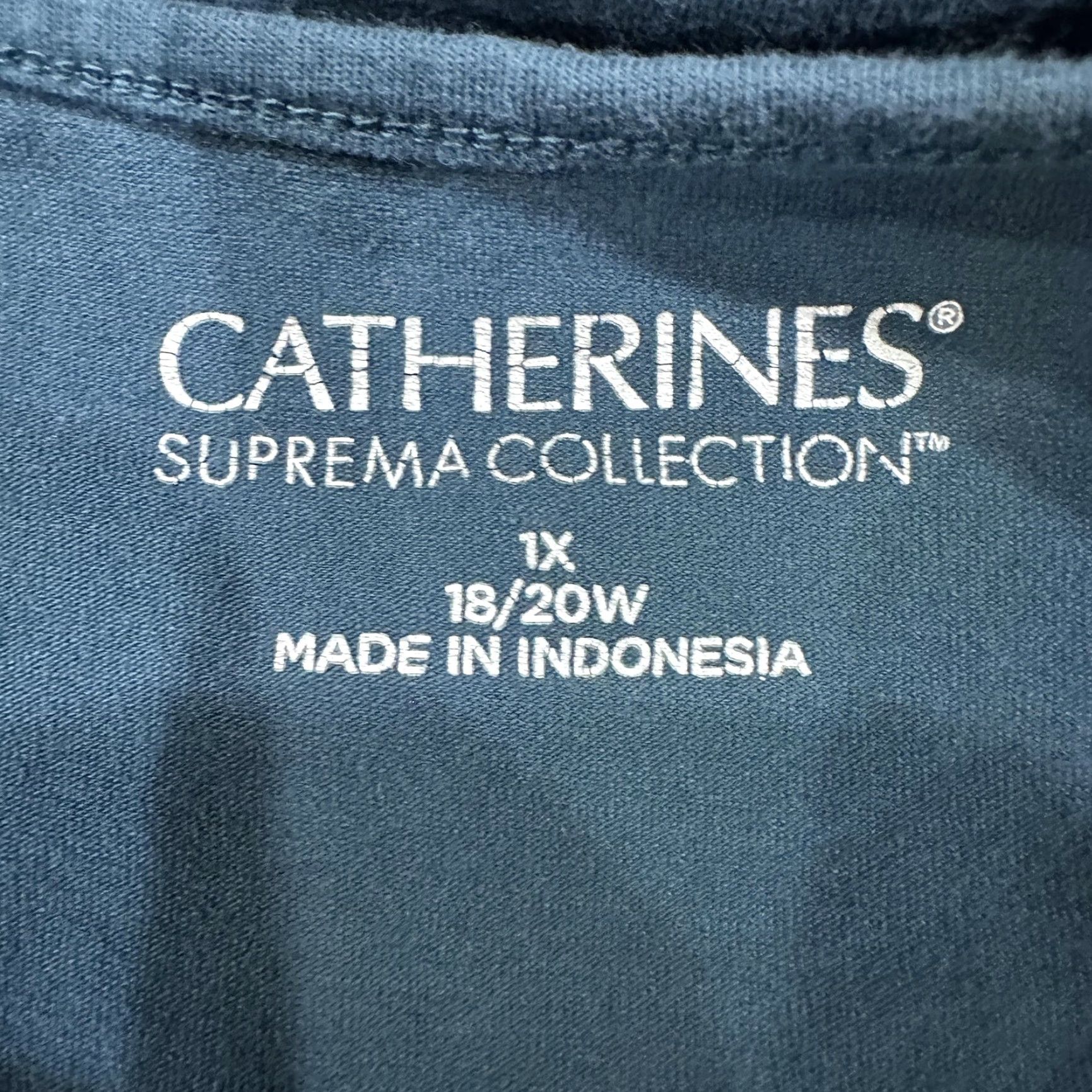 Vintage Catherines Suprema Collection Shirt Womens 1X Green Keyhole Tunic Top Plus Size Long Sleeve Scoop Neck Solid Minimalist Casual Tunic Size XL / US 12-14 / IT 48-50 - 6 Thumbnail