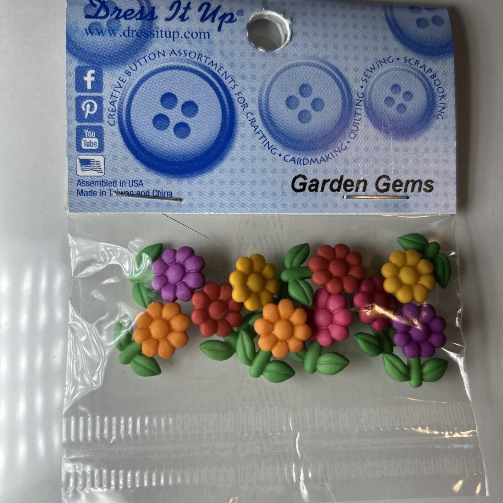 Other Dress it up Garden Gems Shank Buttons 10pcs Flowers Leaves Size ONE SIZE - 1 Thumbnail