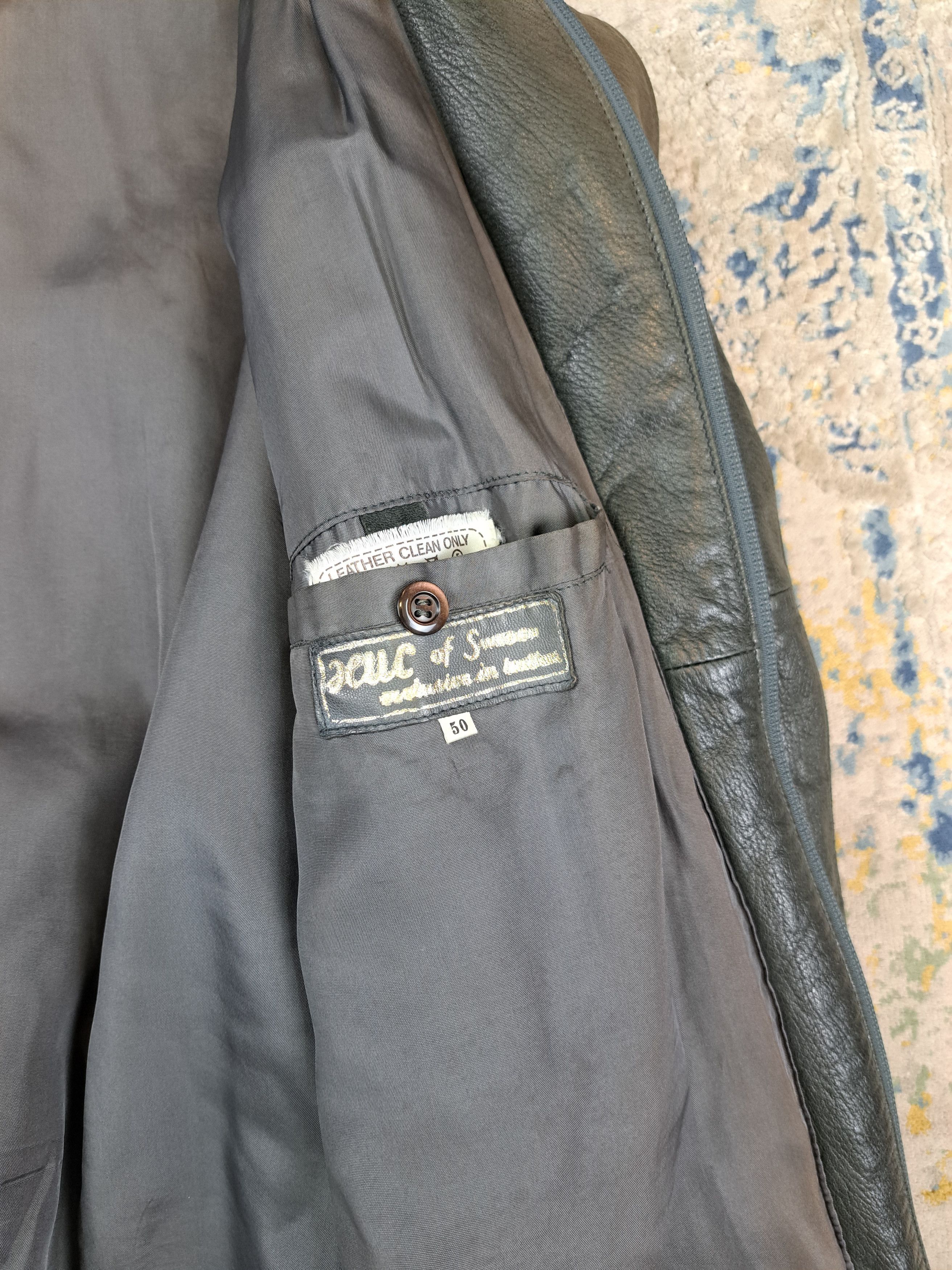 Genuine Leather Archive Boxy Cropped Leather Jacket Faded Cafe Racer Moto Size US XL / EU 56 / 4 - 9 Thumbnail