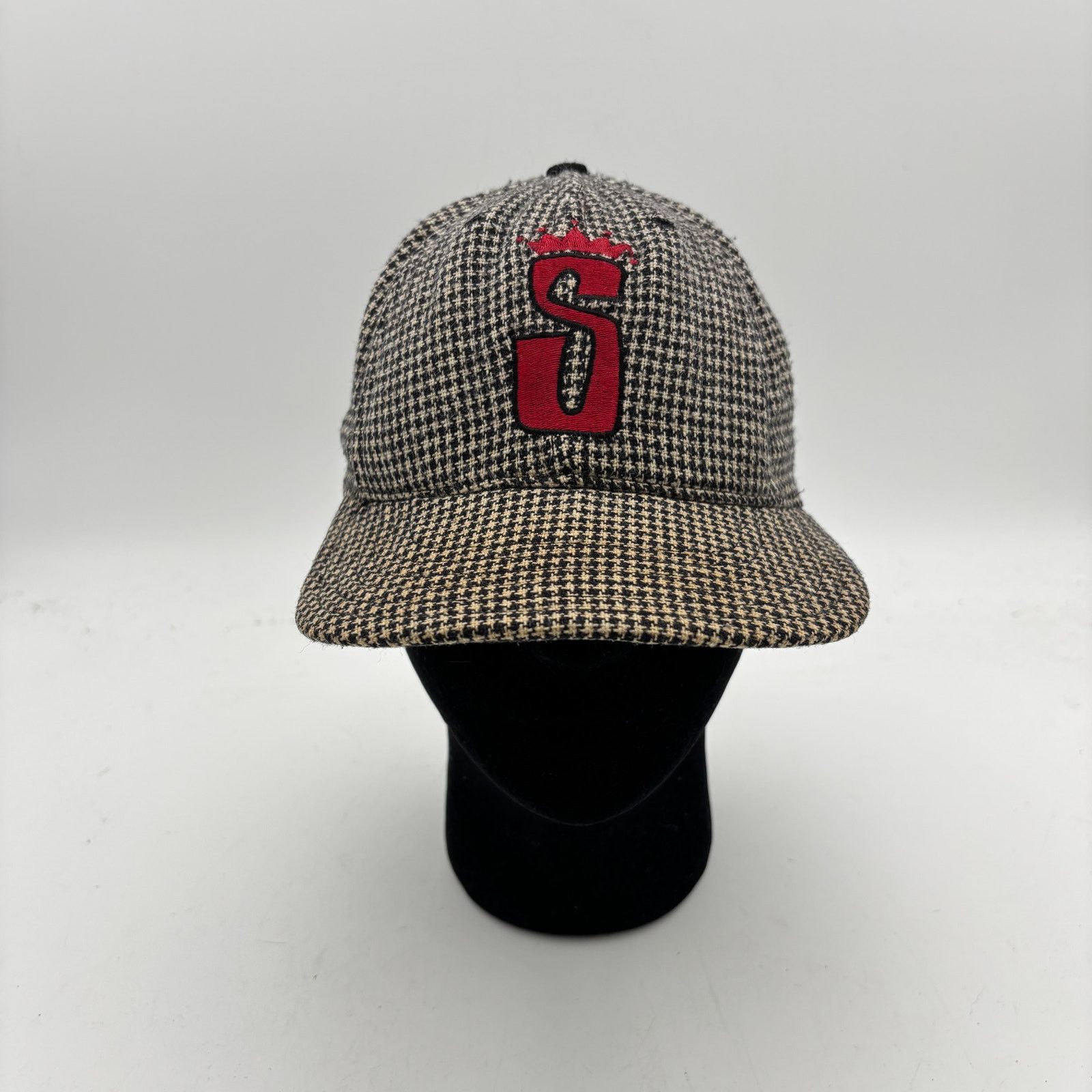 Stussy × Vintage Vintage 90s Stussy Houndstooth S Crown Logo Snapback Hat Size ONE SIZE - 2 Thumbnail
