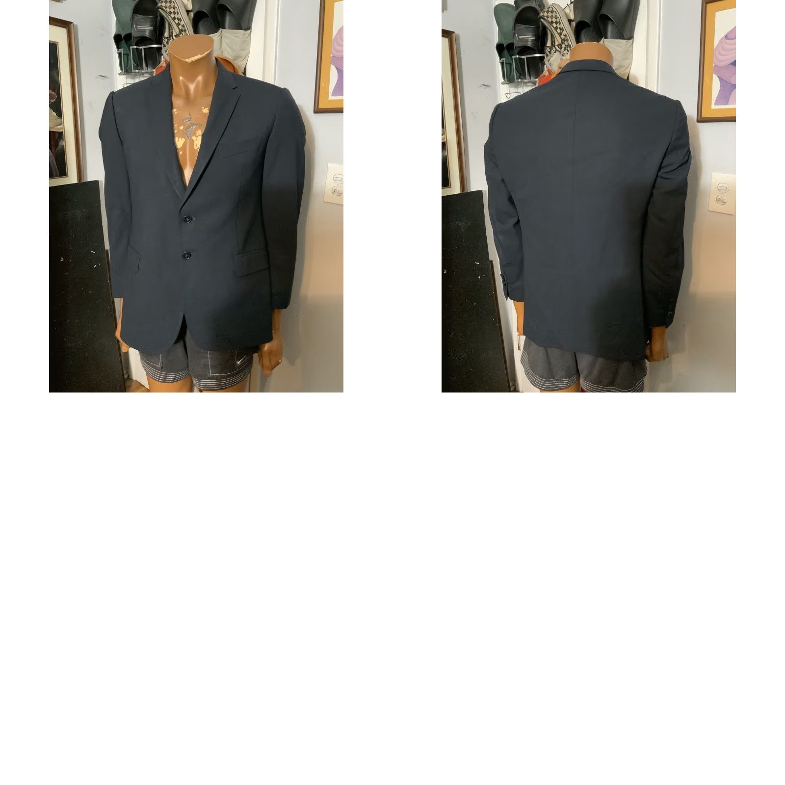 Armani Armani Collezioni M Line Blazer Navy Wool Two Button Sportscoat Jacket Sz. 50 Mens Regular Size 50 Blues Size 50R - 9 Thumbnail