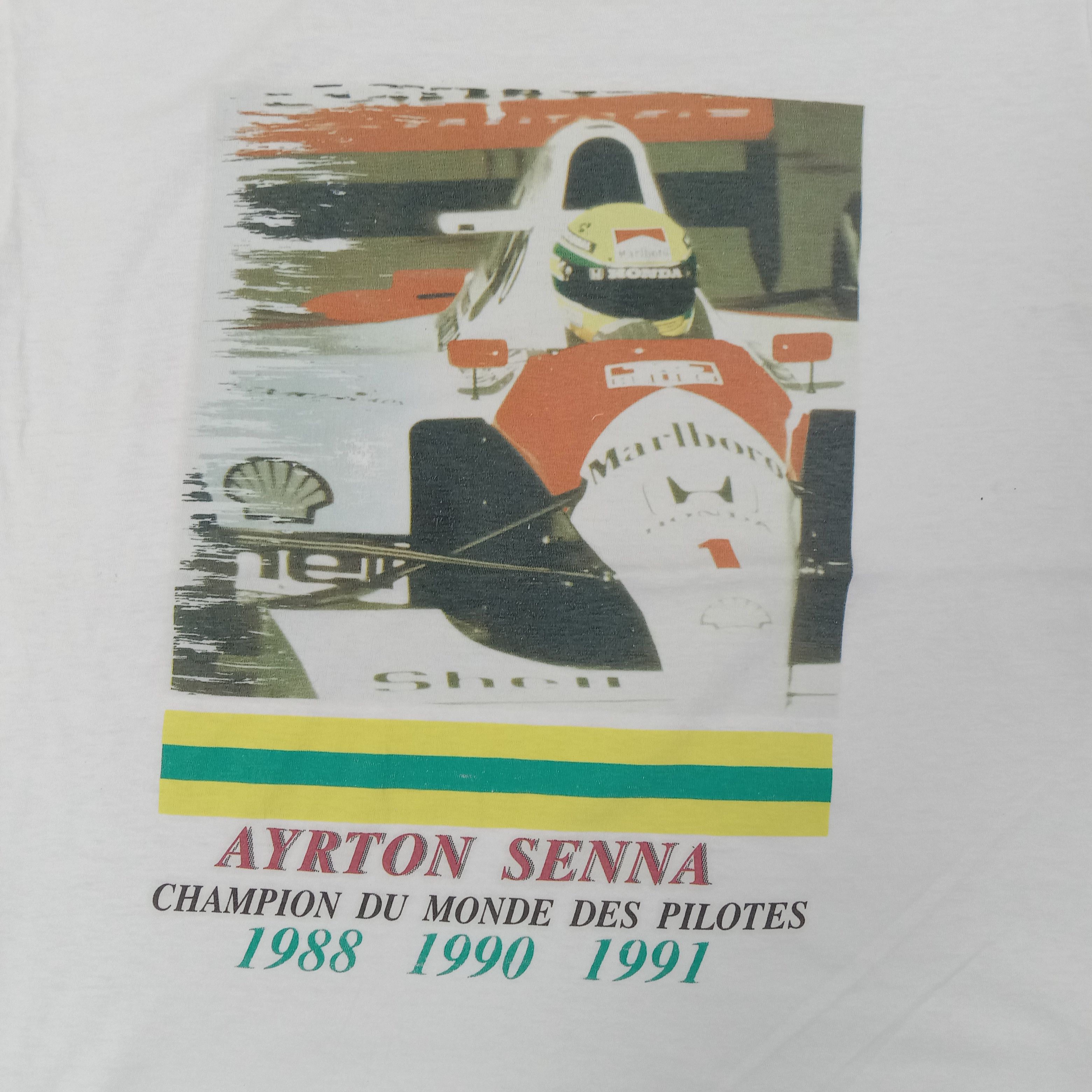 Marlboro Marlboro Ayrton Senna 90s Racing Formula 1 Tshirt C259N44 Size US M / EU 48-50 / 2 - 2 Thumbnail
