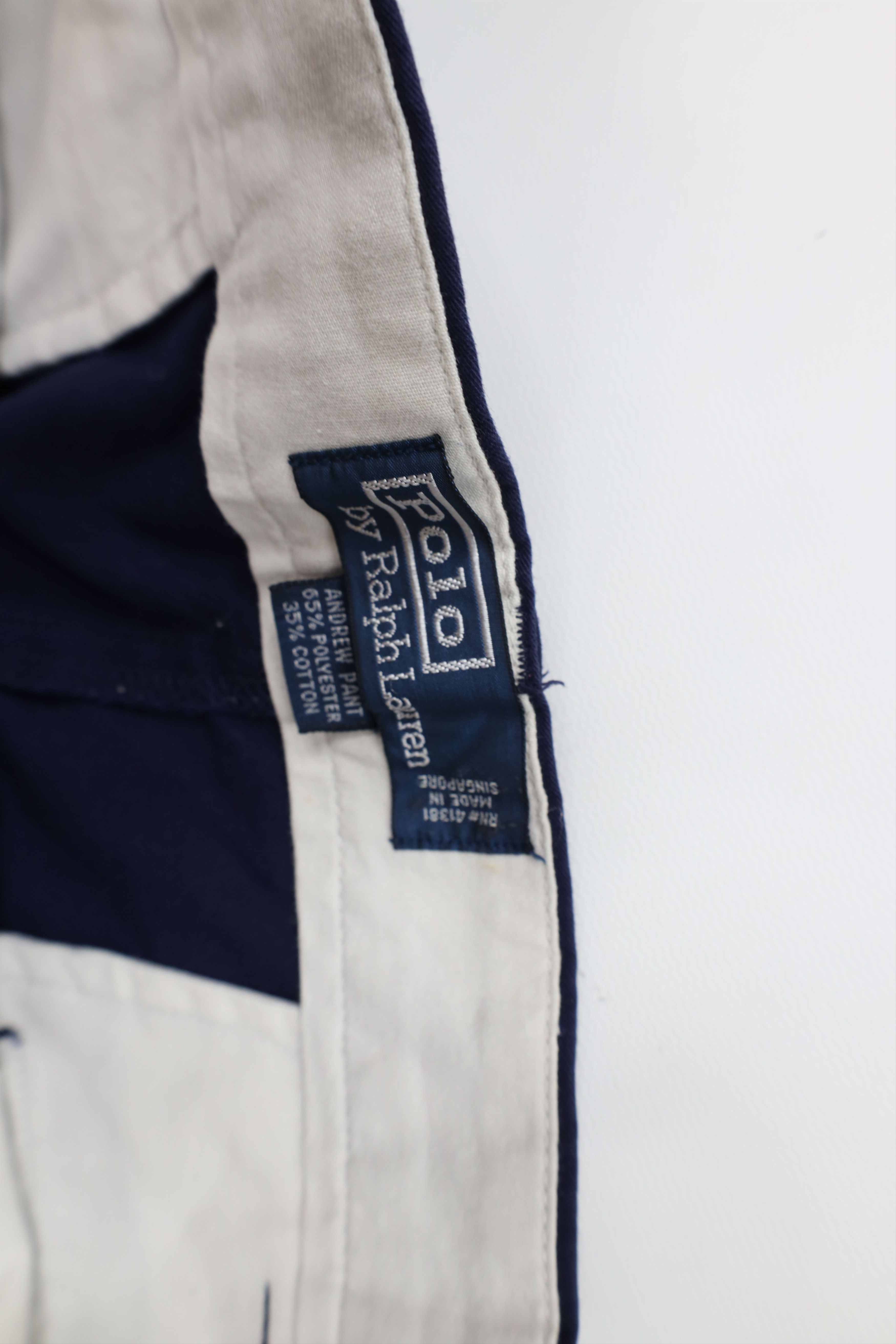 Ralph Lauren Vintage 90s Ralph Lauren Wide Leg Chino Pants Navy Blue Size US 32 / EU 48 - 8 Thumbnail