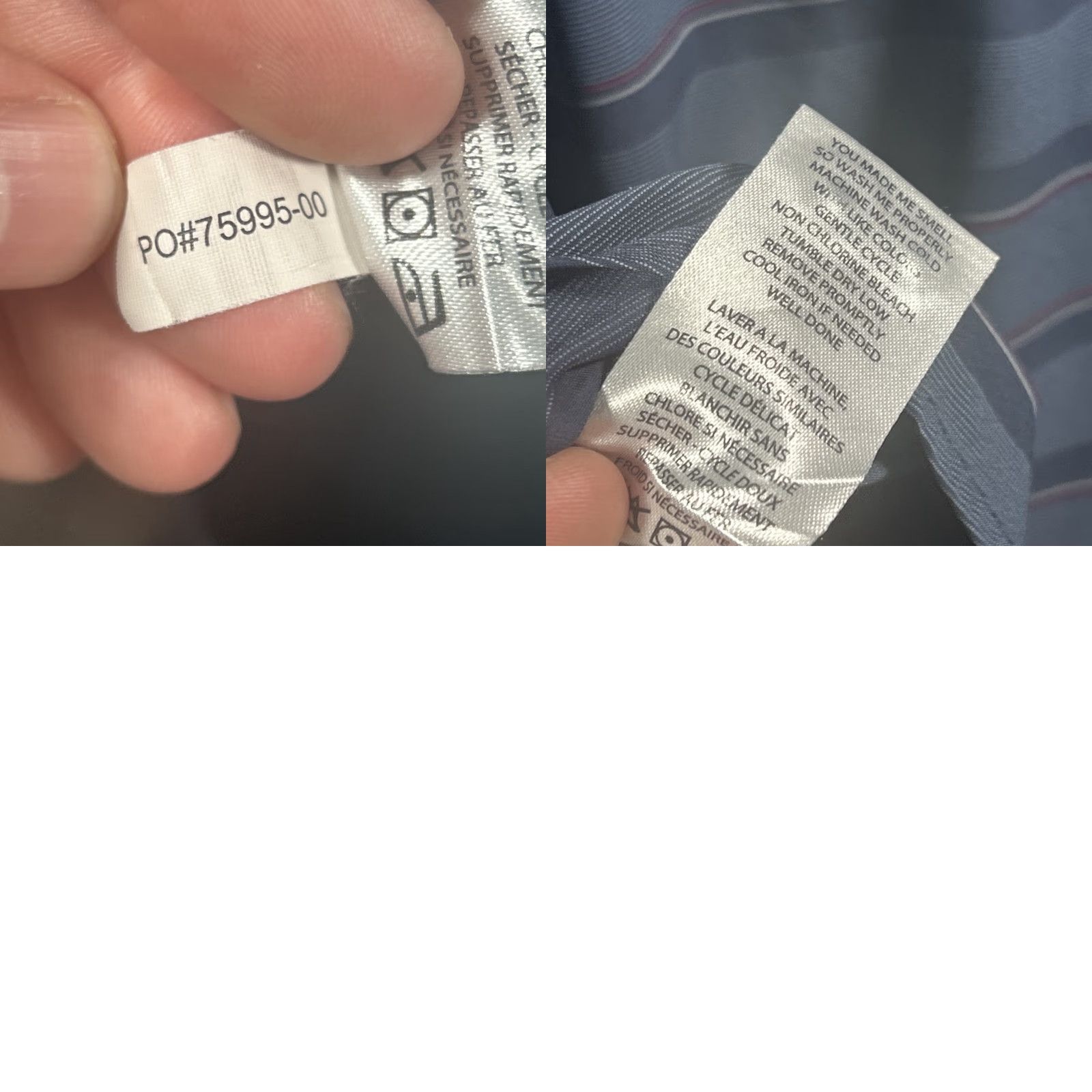 TravisMathew Travis Mathew Shirt Long Sleeve Button-Up Mens L Striped Blue Gray Polyester Size US L / EU 52-54 / 3 - 9 Thumbnail