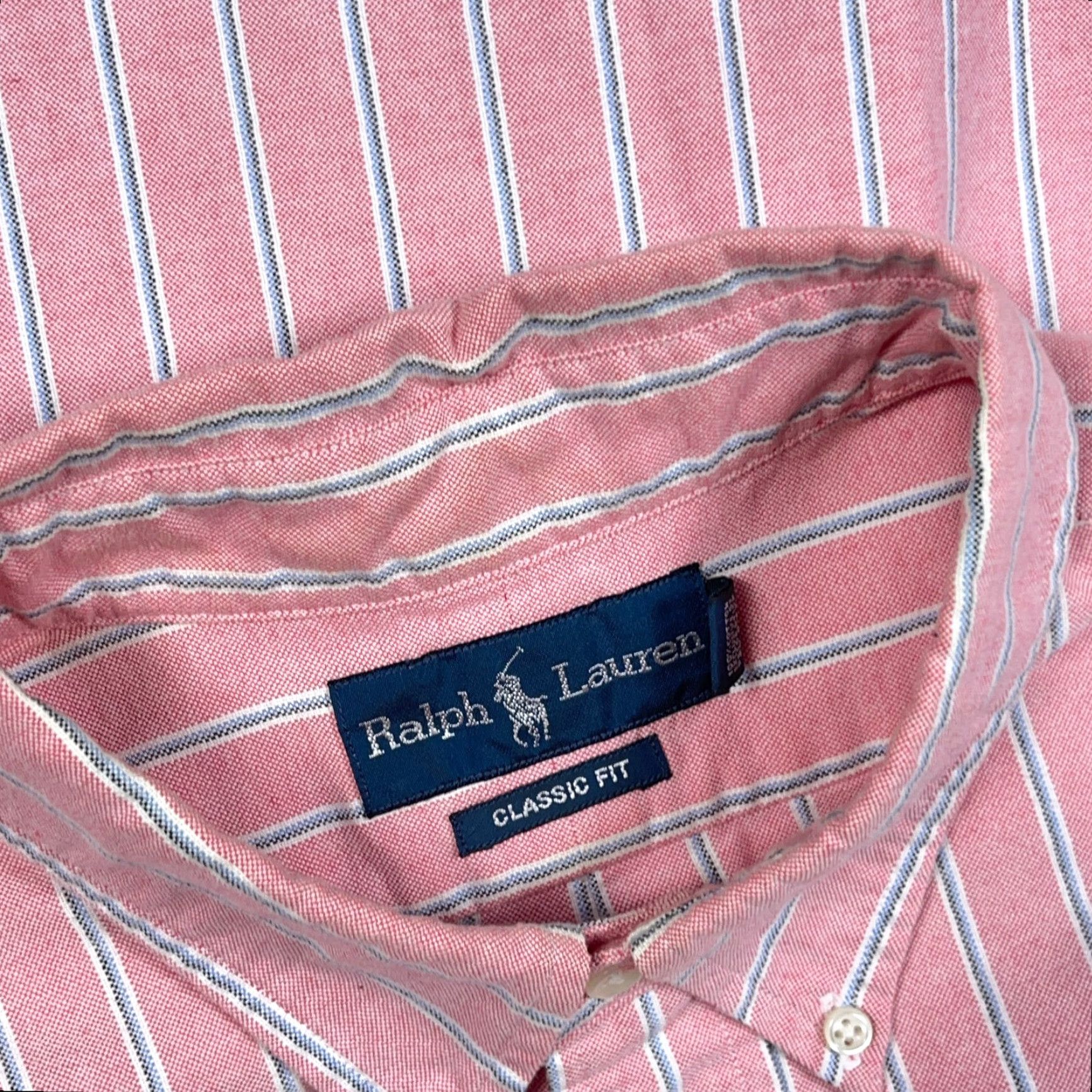 Ralph Lauren Ralph Lauren Oxford Shirt Men XL Pink Blue Striped Button Up OCBD Shirt Size US XL / EU 56 / 4 - 6 Thumbnail