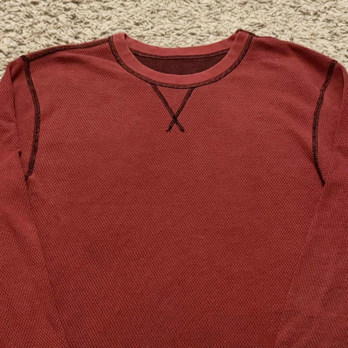 Vintage DARK RUST RED THERMAL SHIRT! Size US M / EU 48-50 / 2 - 6 Thumbnail