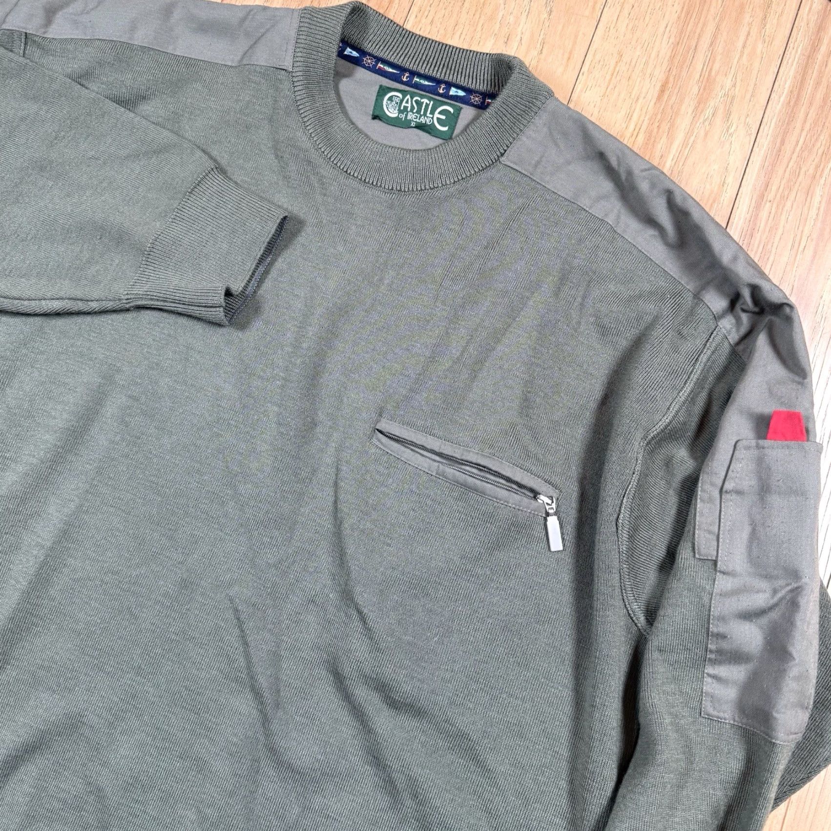 Vintage VINTAGE Castle Of Ireland Wool Blend Sweater Crew Neck Pockets Mens XL Green Size US XL / EU 56 / 4 - 2 Thumbnail